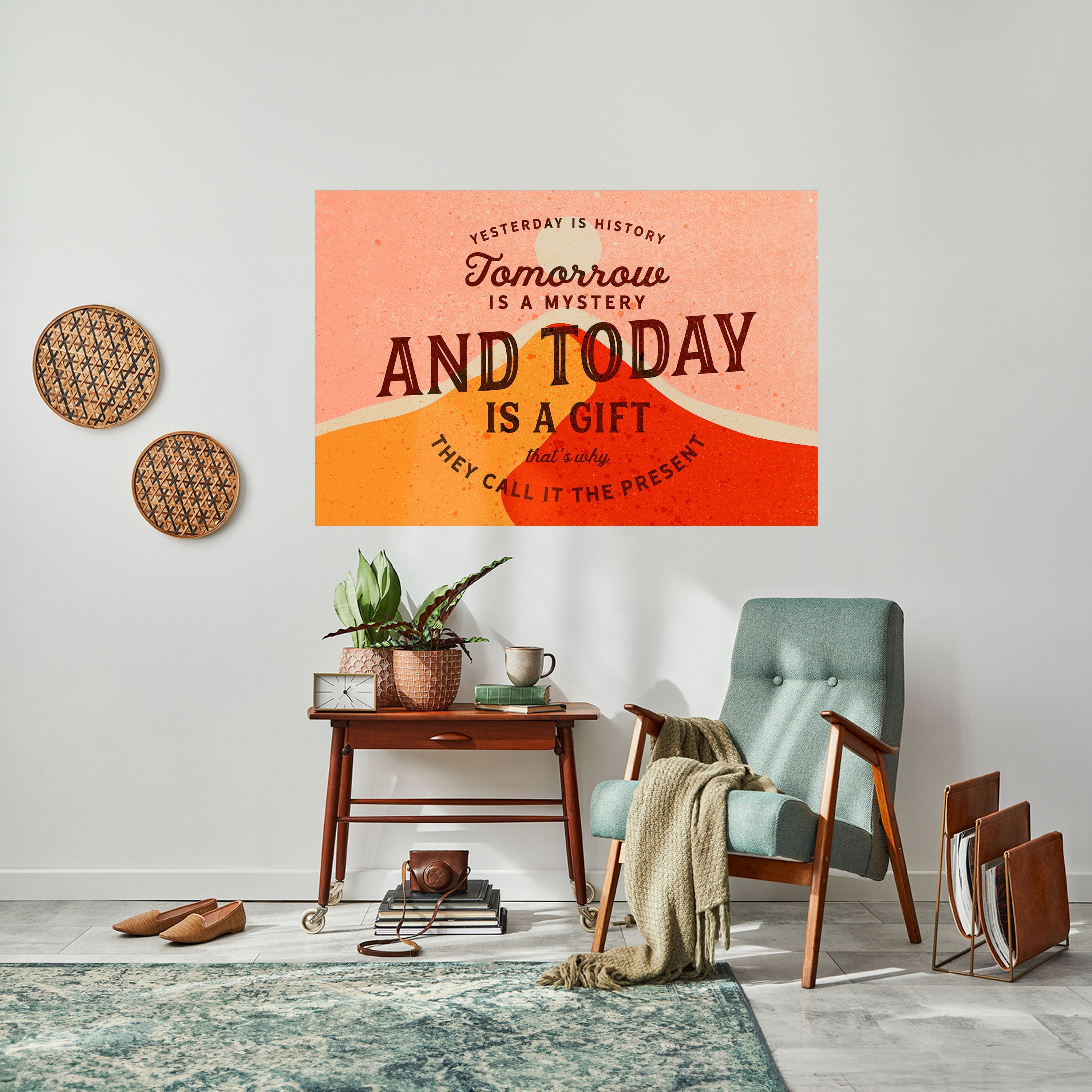 HEUTE IST EIN GESCHENK Horizontales Poster zum Abziehen und Aufkleben