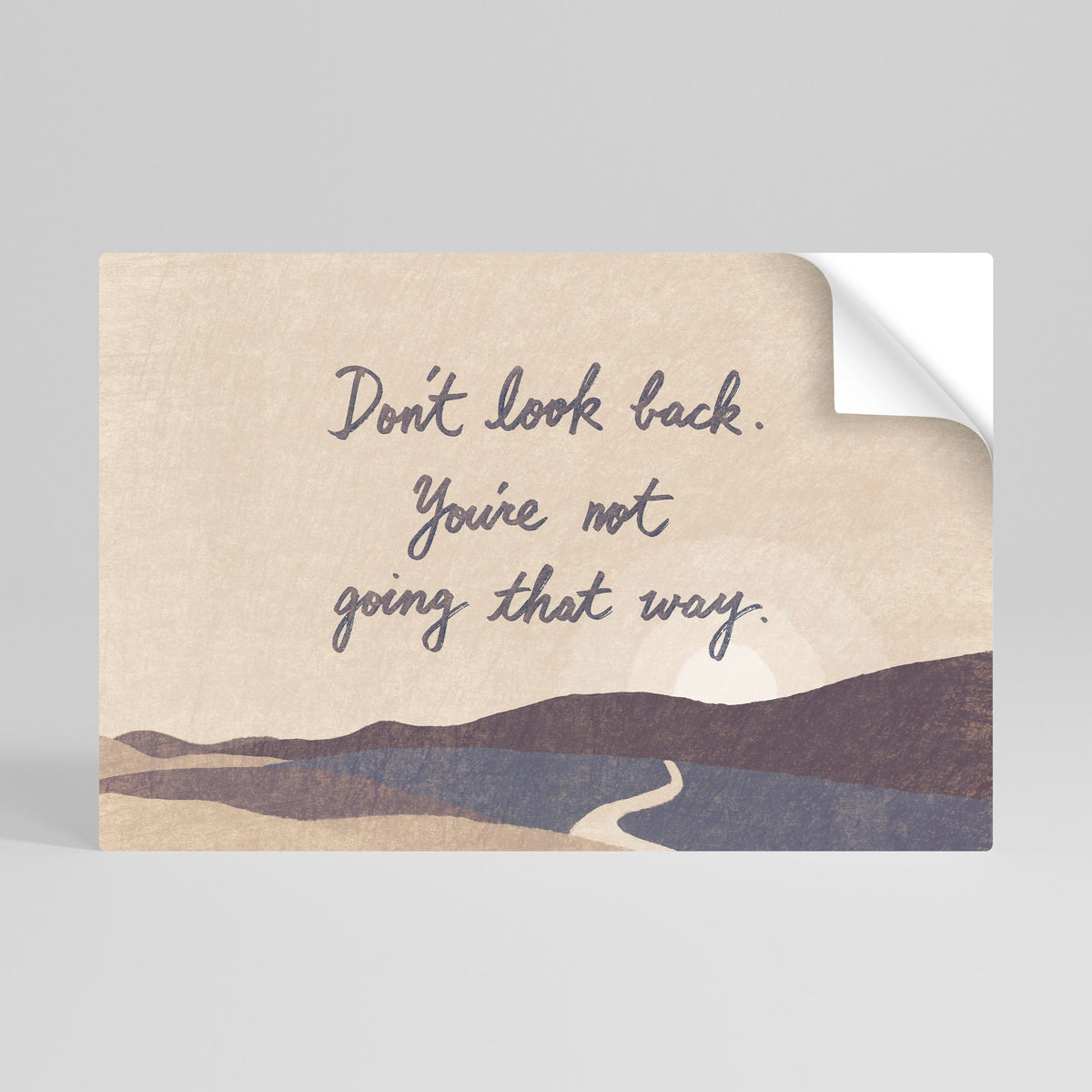 DON'T LOOK BACK Selbstklebendes Horizontal-Poster