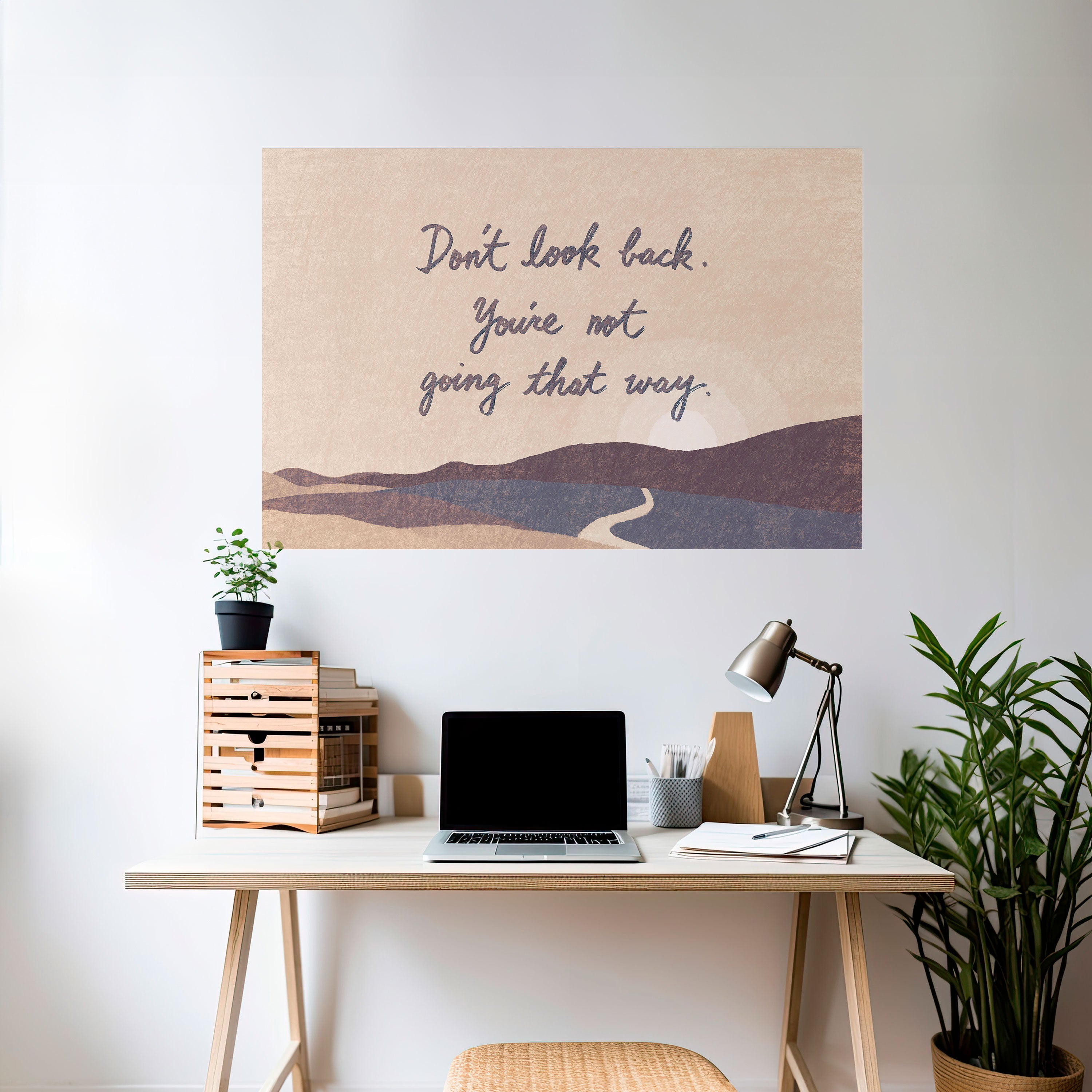 DON'T LOOK BACK Horizontales Poster zum Abziehen und Aufkleben