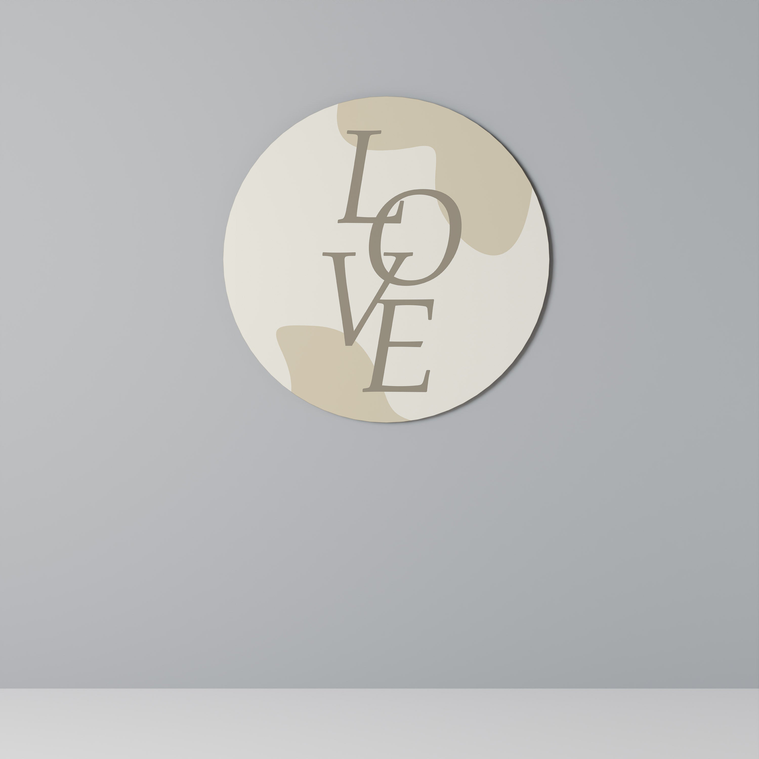 Runde Wandkunst „LIEBE IN FORM“