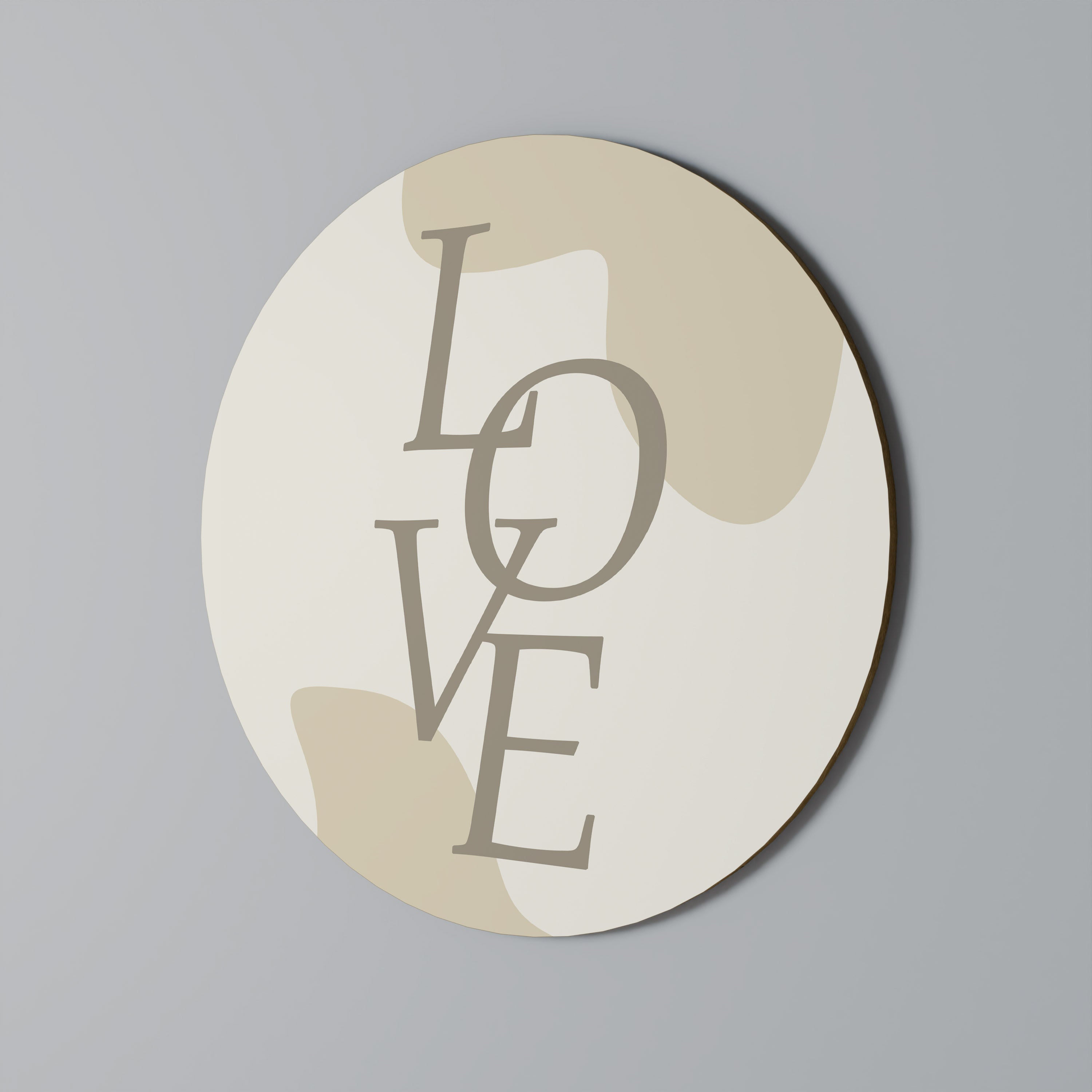 Runde Wandkunst „LIEBE IN FORM“