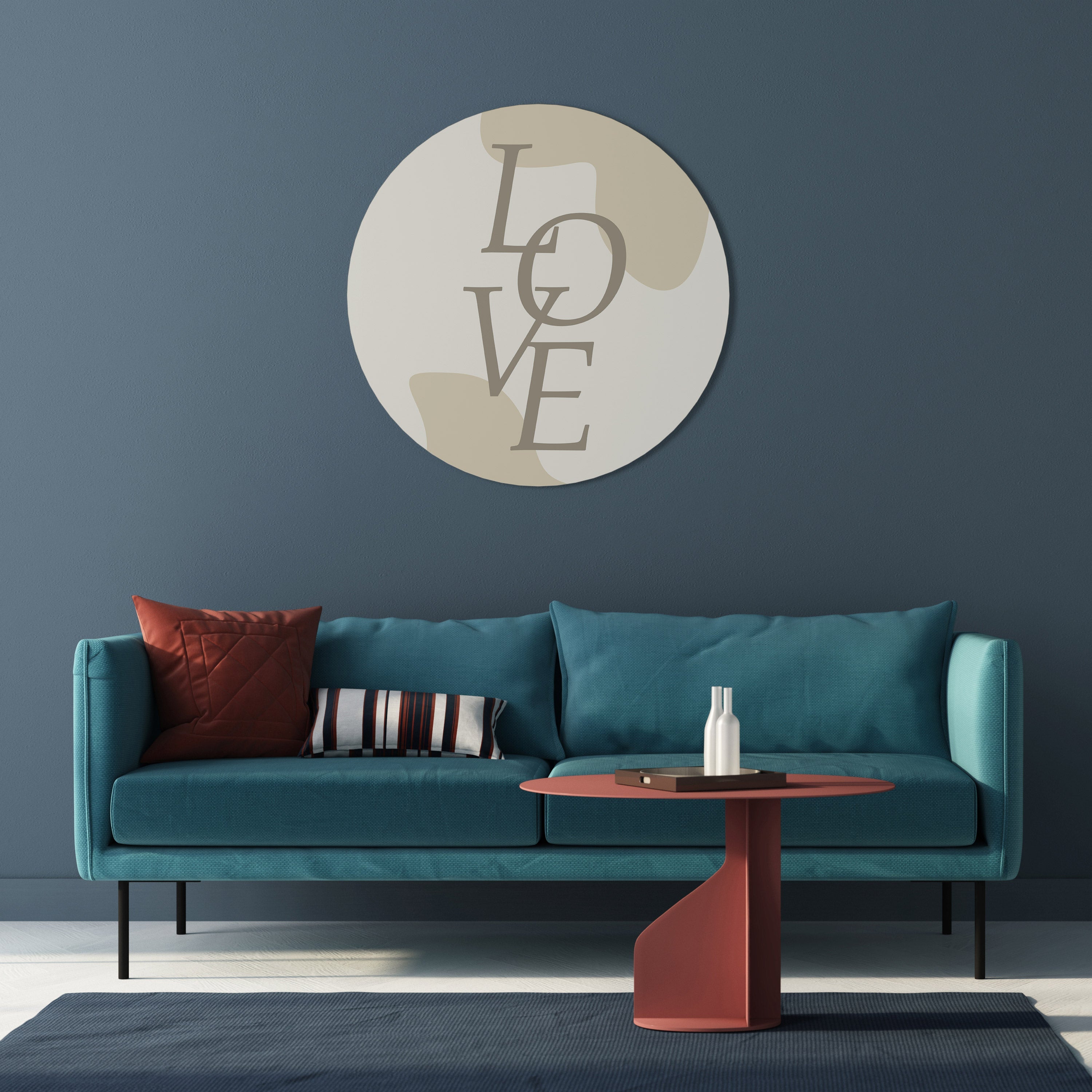 Runde Wandkunst „LIEBE IN FORM“