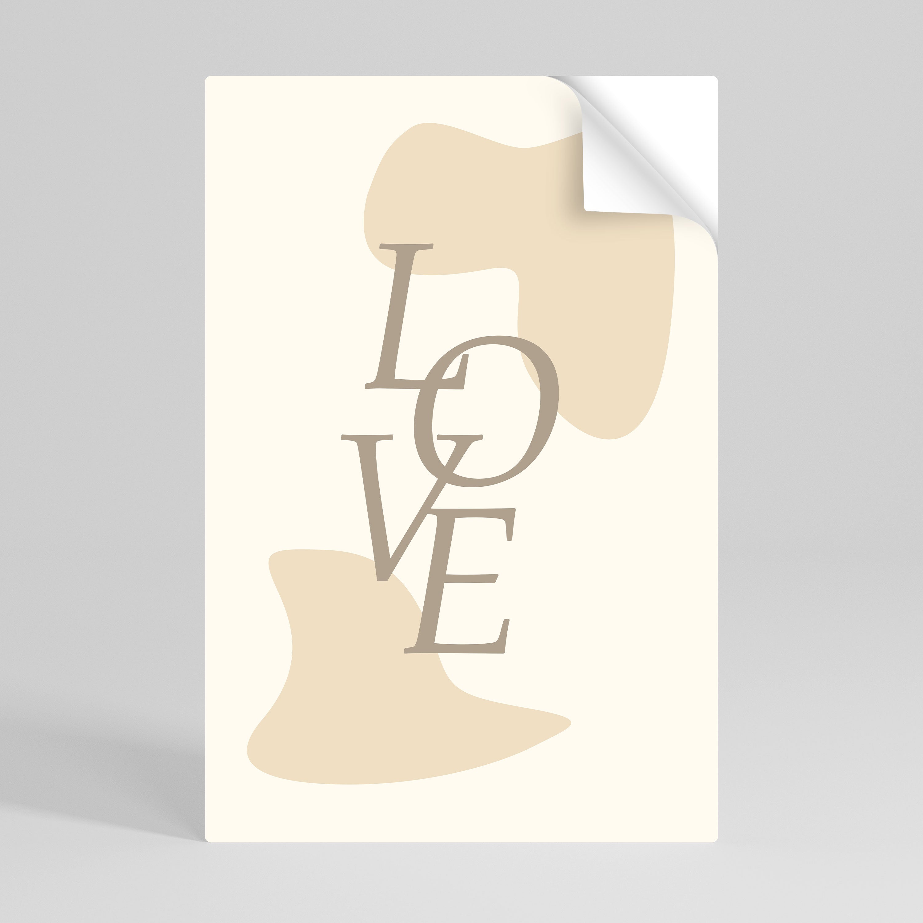 LOVE IN FORM Selbstklebendes Poster - Hochformat