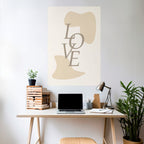 LOVE IN FORM Selbstklebendes Poster - Hochformat