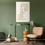 LOVE IN FORM Selbstklebendes Poster - Hochformat