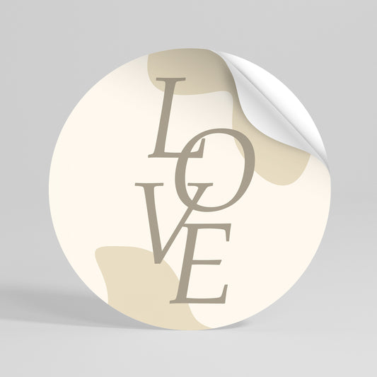 LOVE IN FORM Peel and Stick Round Sticker
