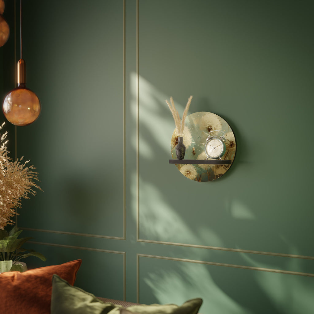 DREAMY MEADOW Rundes Kunstregal in Schwarz