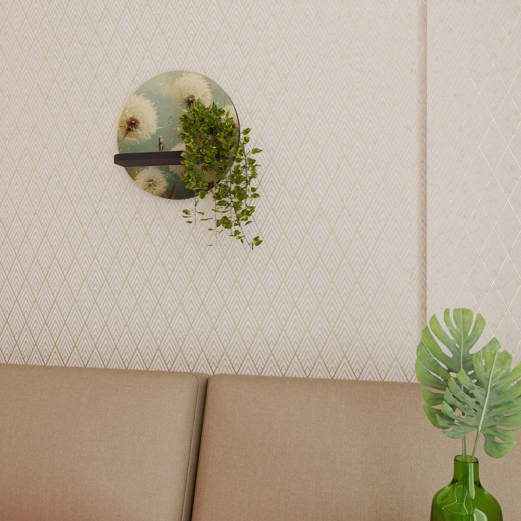 DREAMY MEADOW Rundes Kunstregal in Schwarz