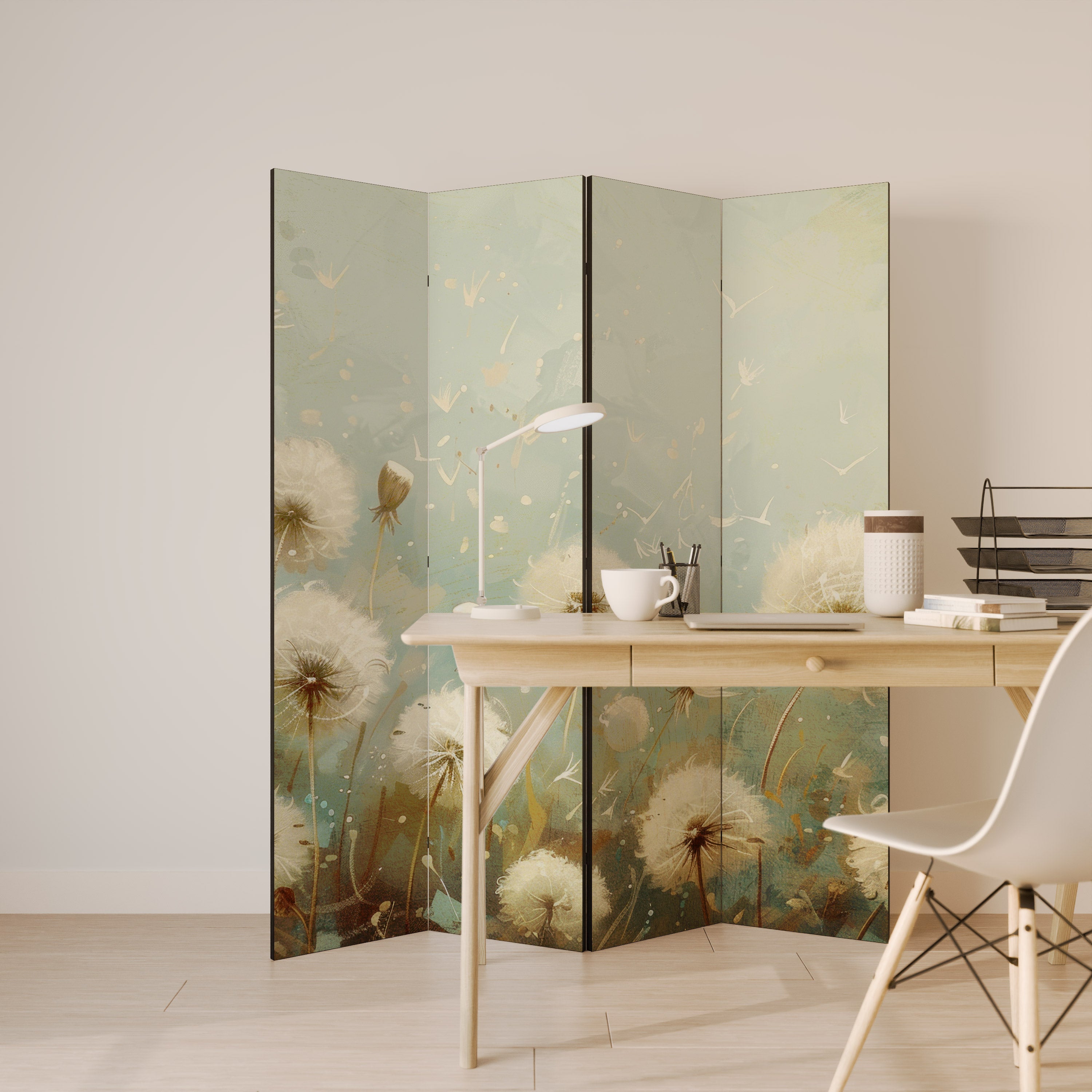 DREAMY MEADOW Dekorativer 4-teiliger Raumteiler