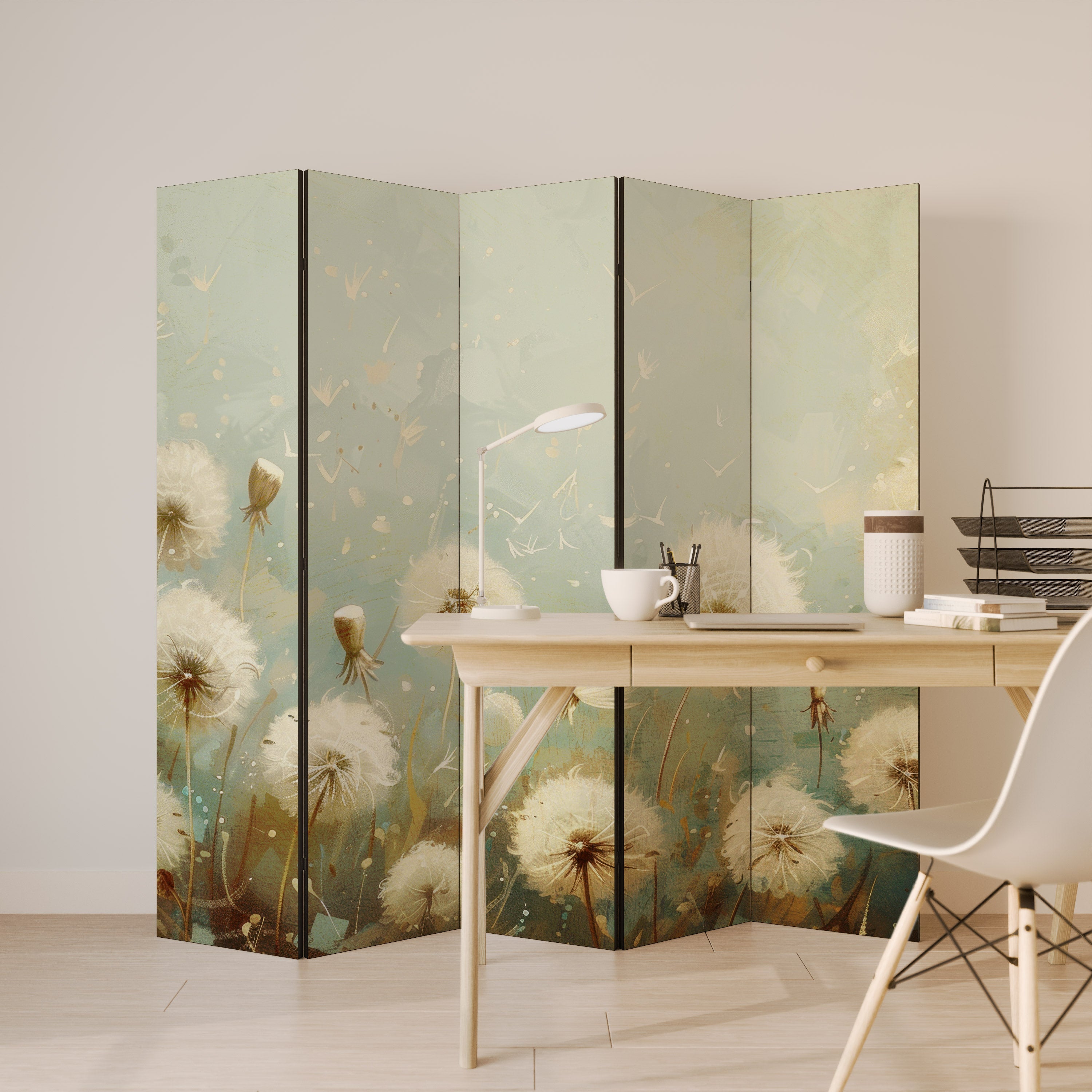 DREAMY MEADOW Dekorativer 5-teiliger Raumteiler