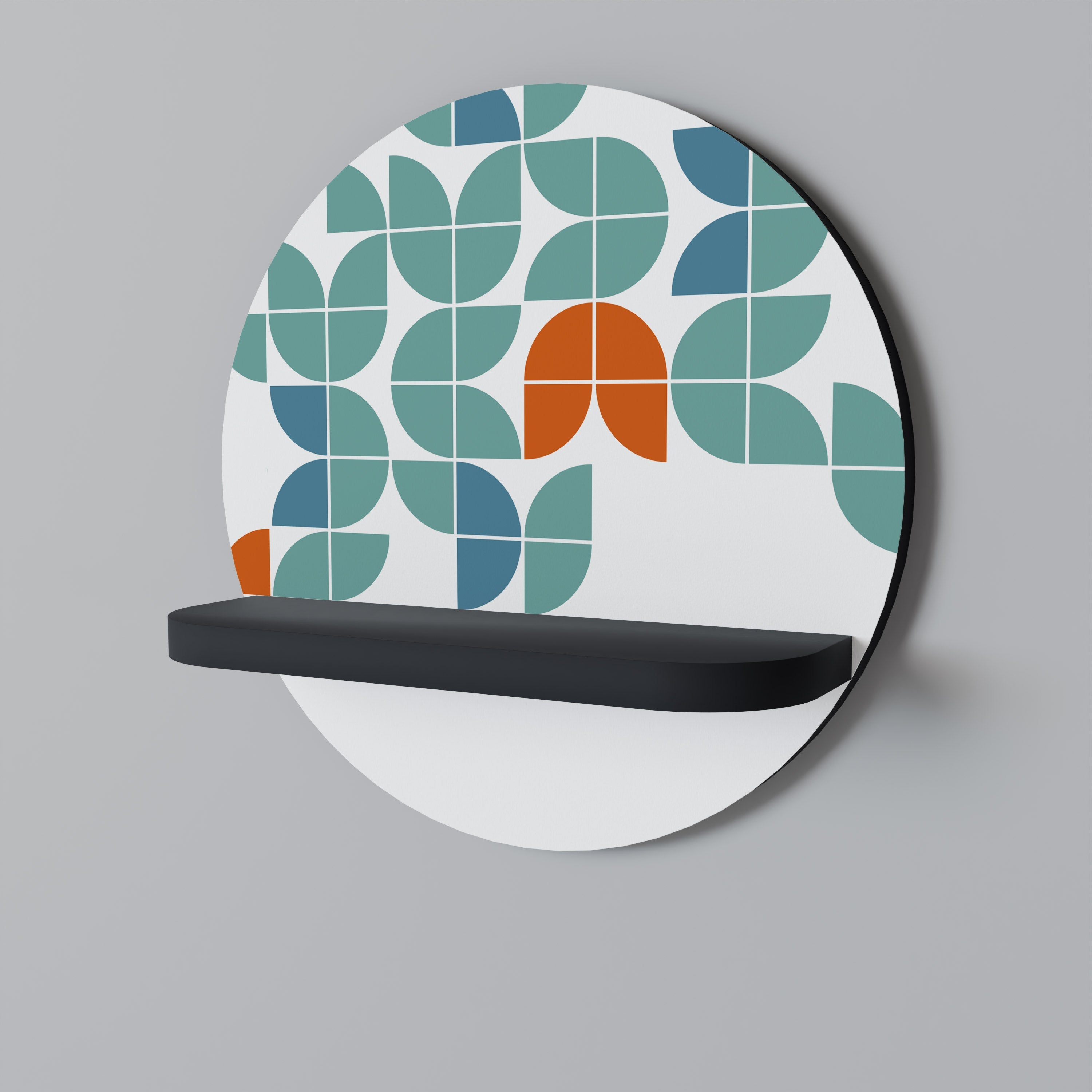 BE THE CHANGE Rundes Kunstregal in Schwarz