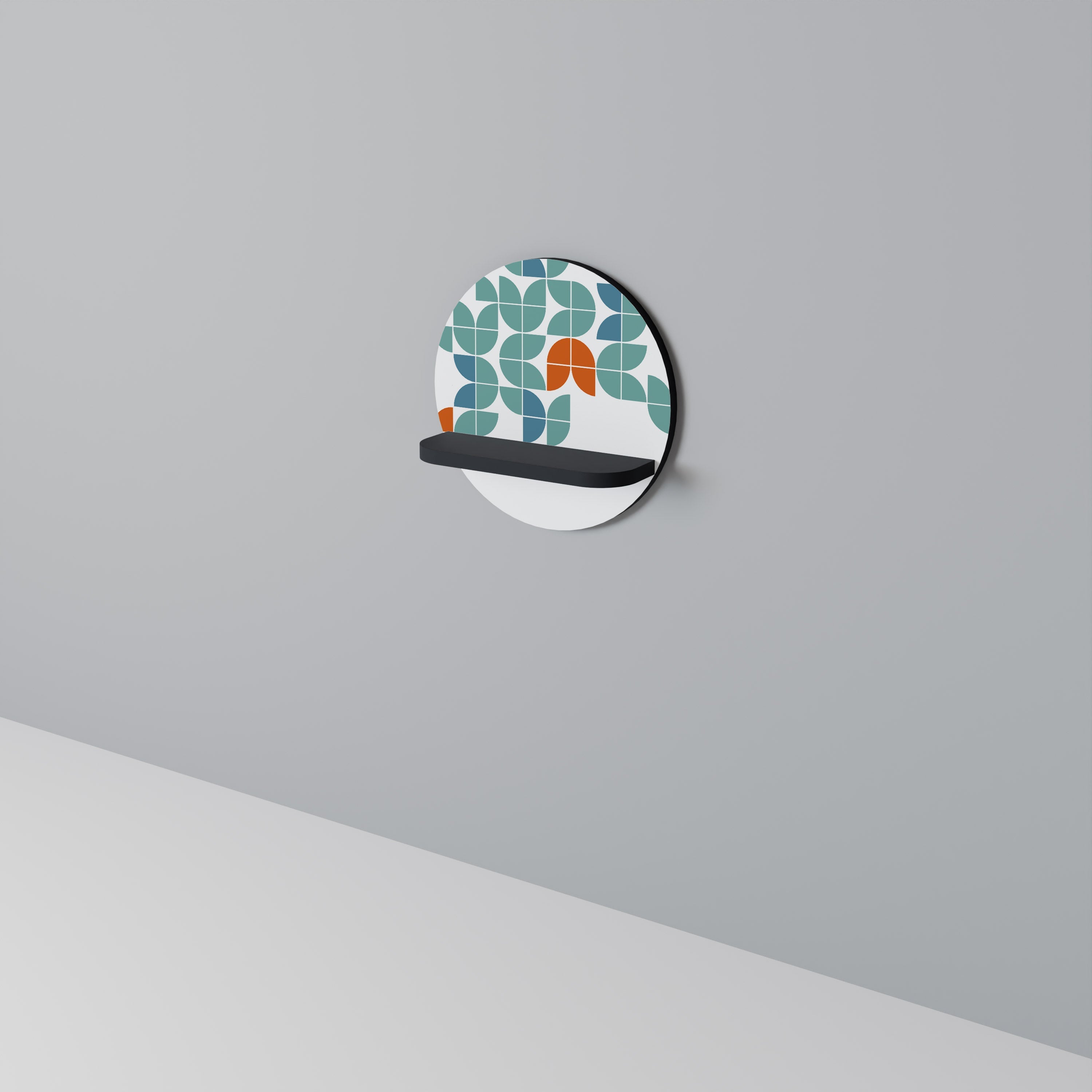 BE THE CHANGE Rundes Kunstregal in Schwarz