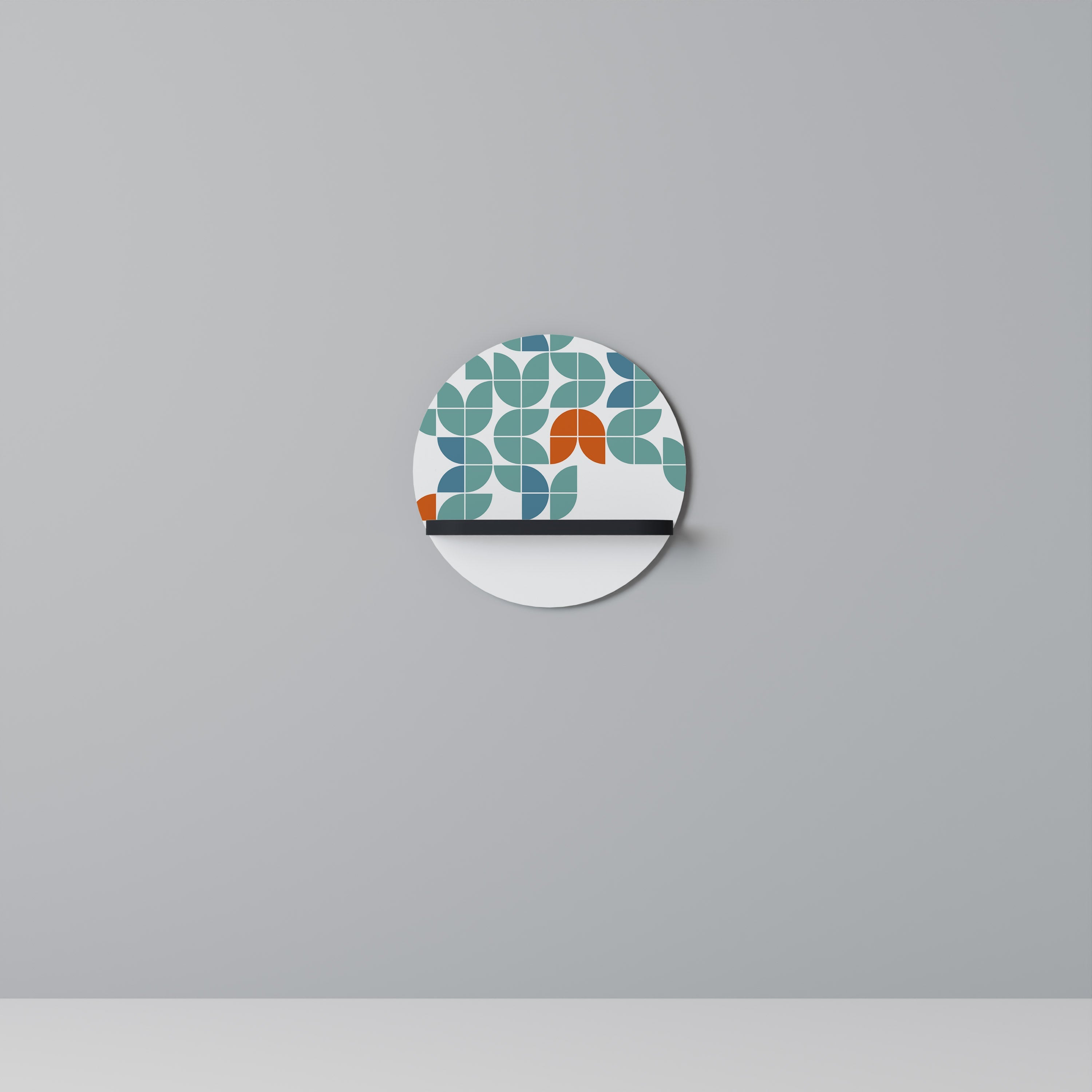 BE THE CHANGE Rundes Kunstregal in Schwarz