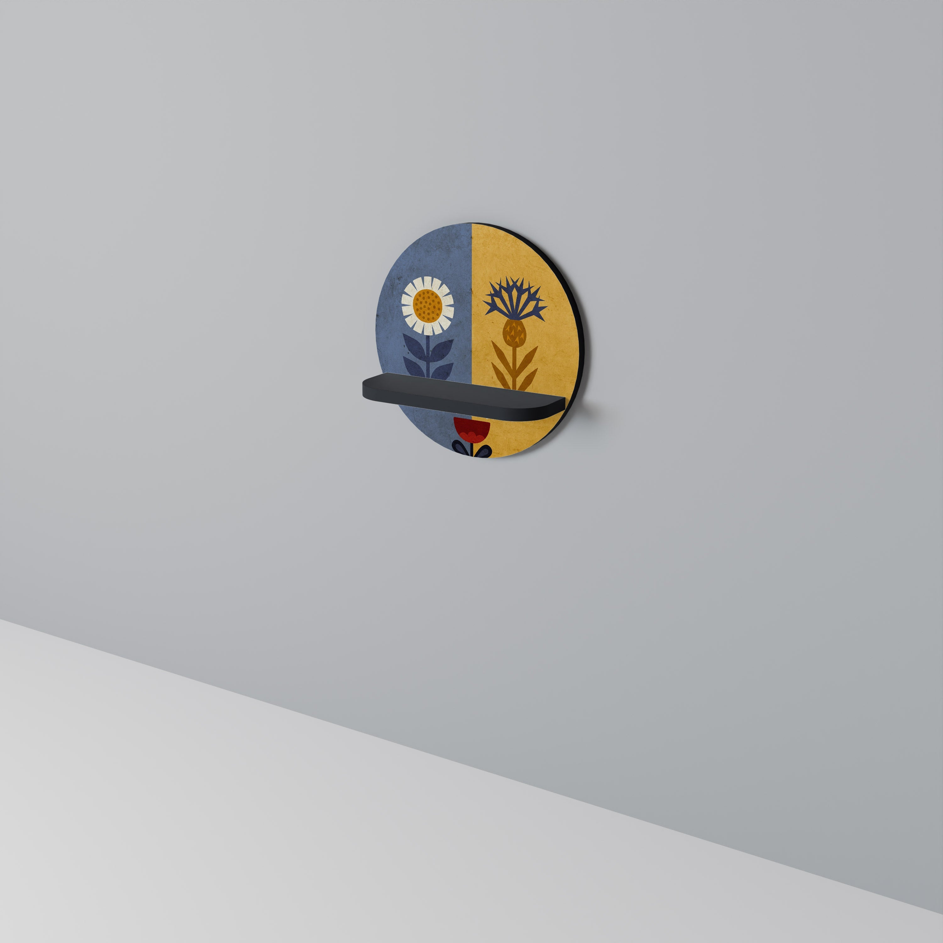 SCANDIC FLORET Rundes Kunstregal in Schwarz