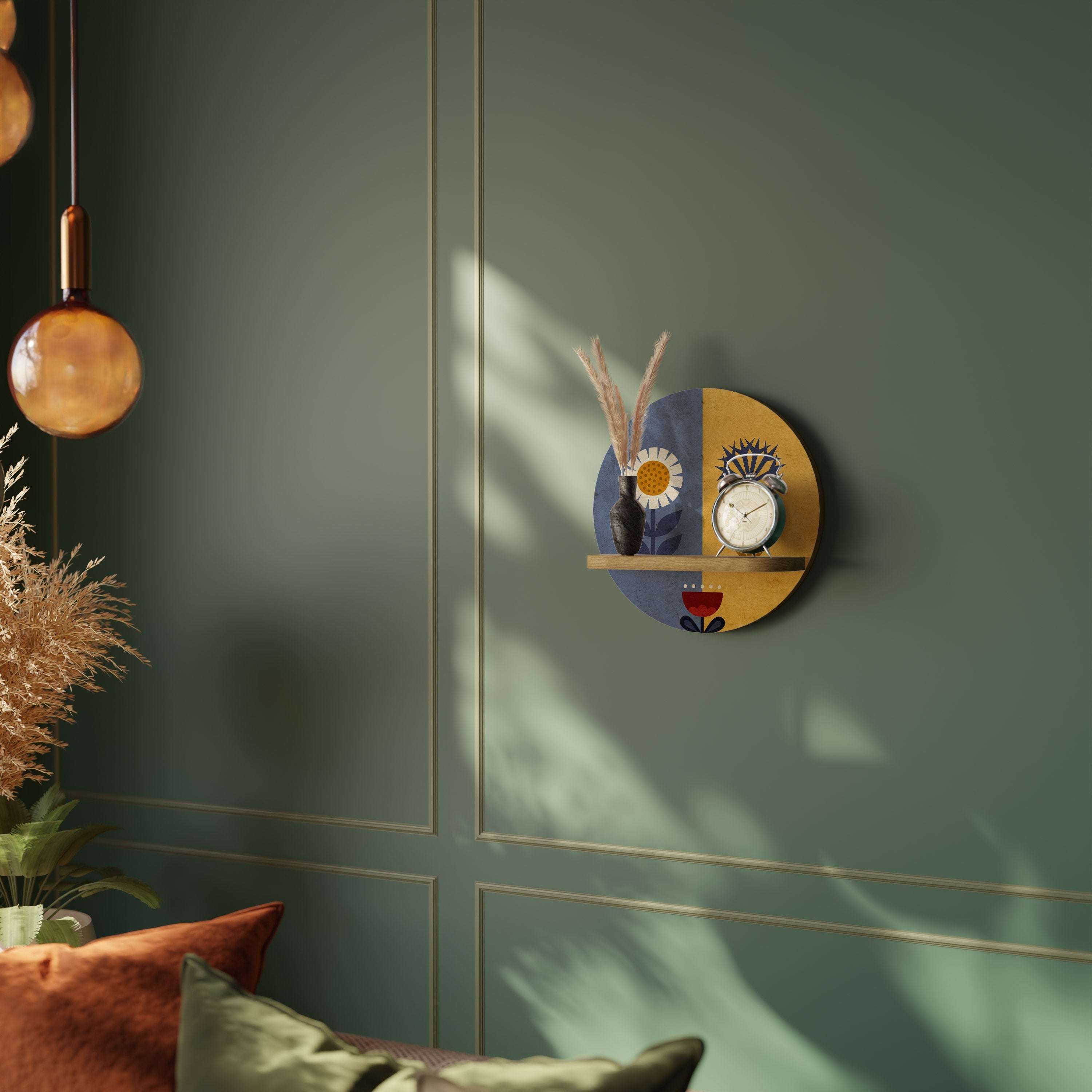 SCANDIC FLORET Rundes Kunstregal in Eichenoptik