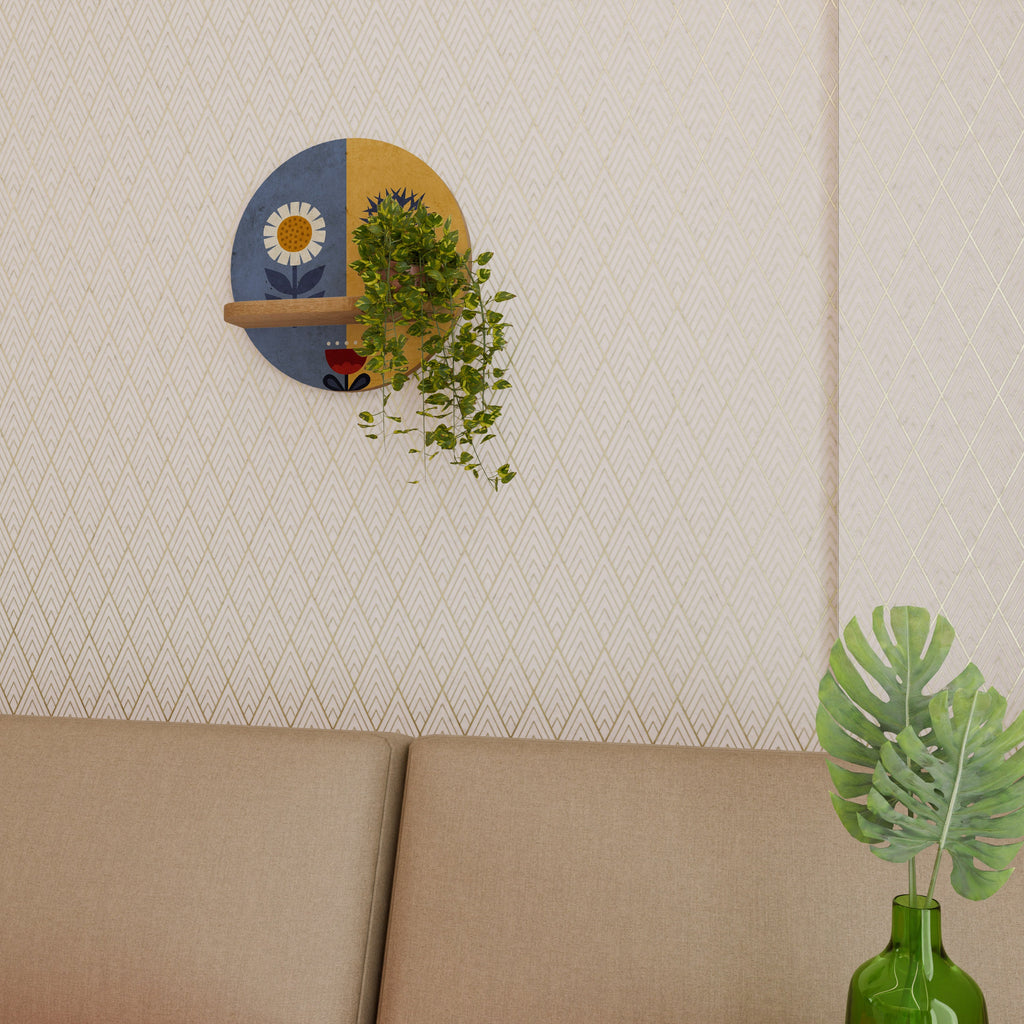 SCANDIC FLORET Rundes Kunstregal in Eichenoptik