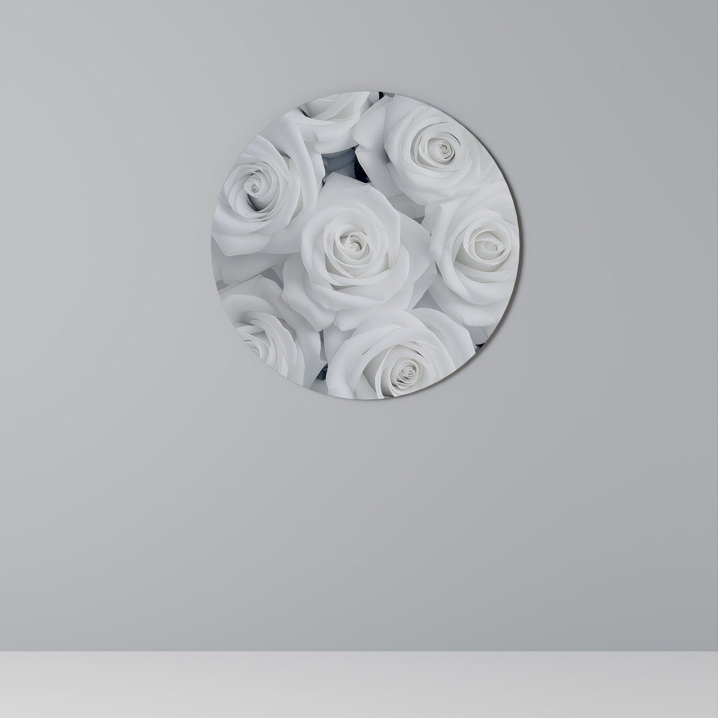ELEGANZ IN WEISS Runde Wandkunst