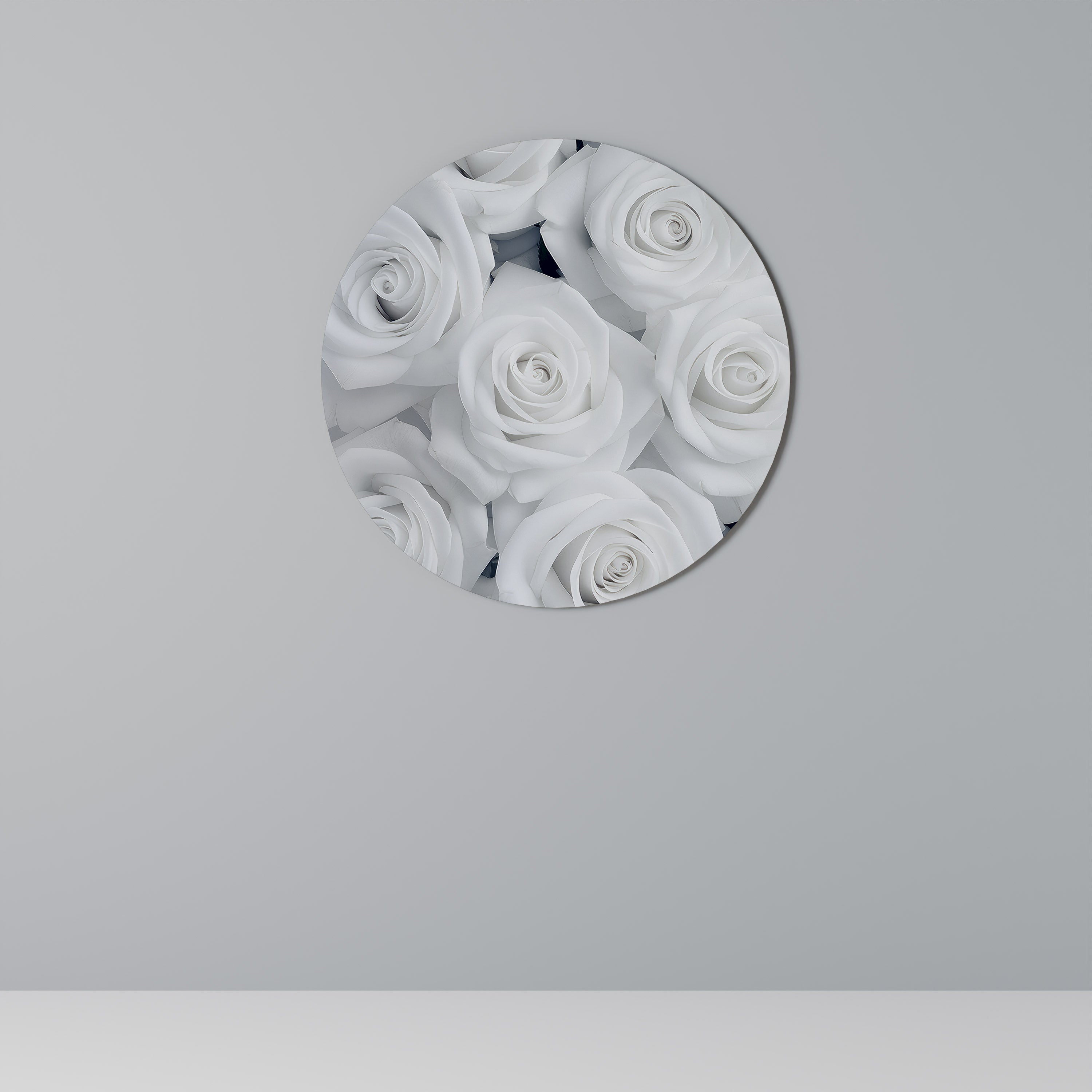 ELEGANZ IN WEISS Runde Wandkunst