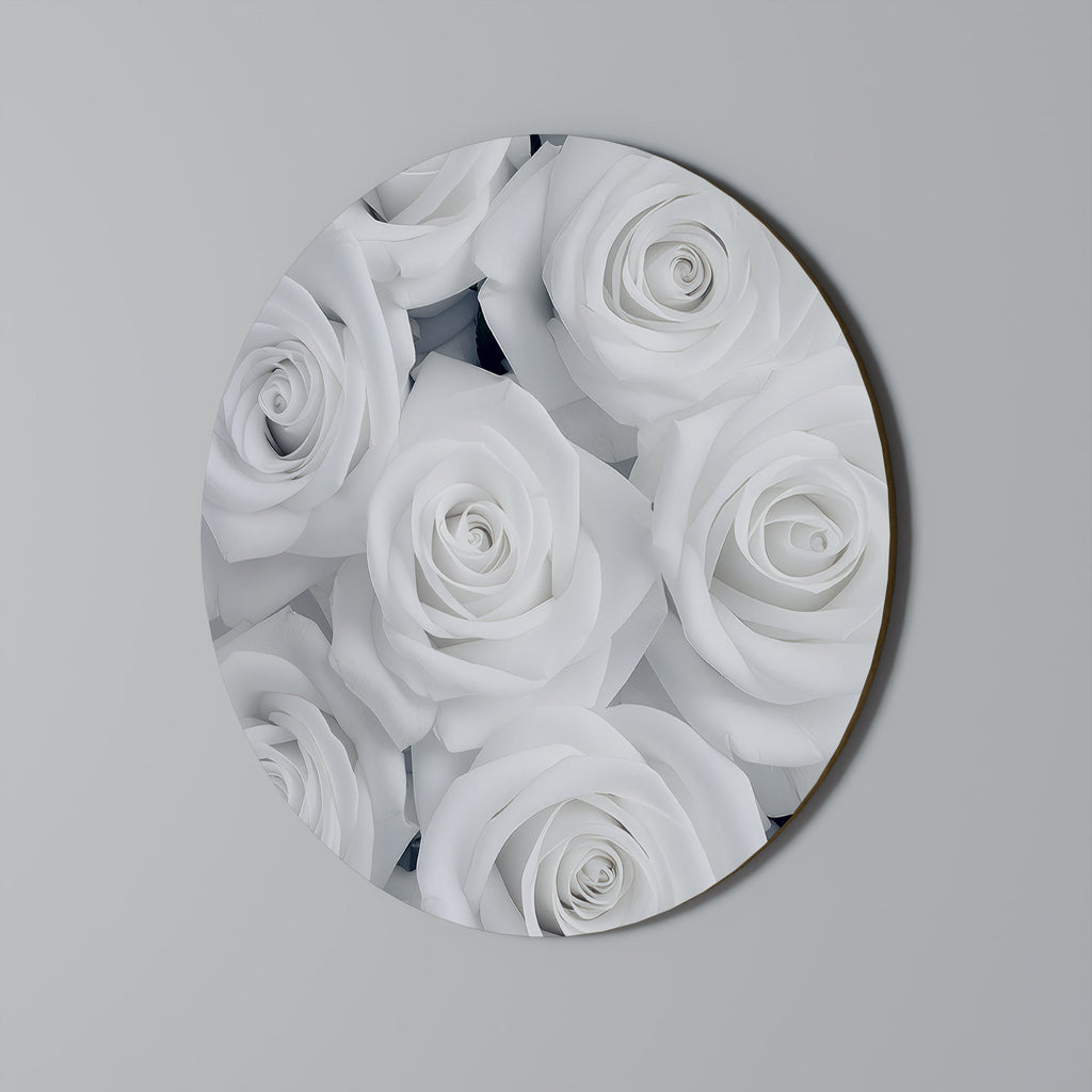 ELEGANZ IN WEISS Runde Wandkunst