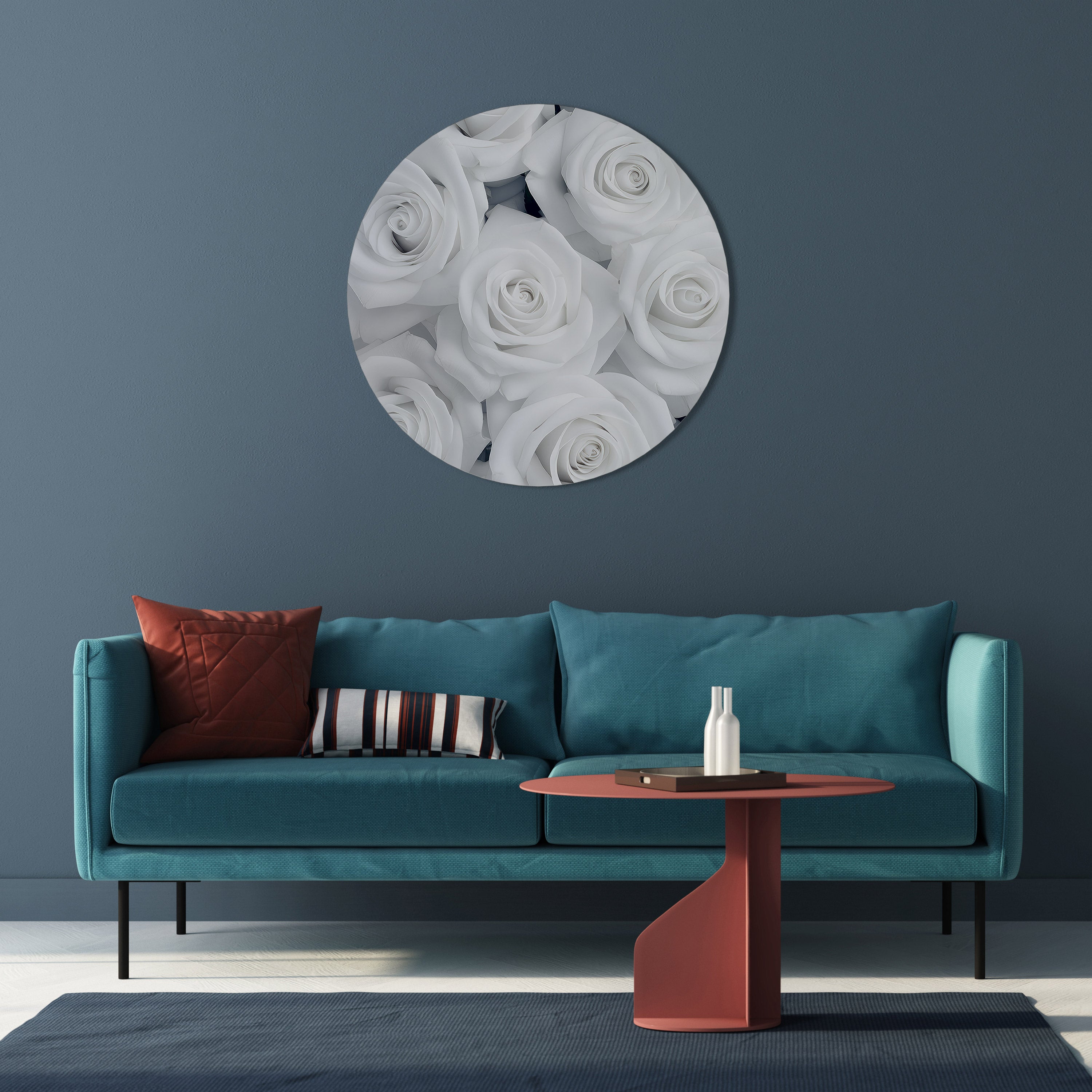 ELEGANZ IN WEISS Runde Wandkunst