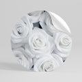 ELEGANCE IN WHITE Peel and Stick Round Sticker