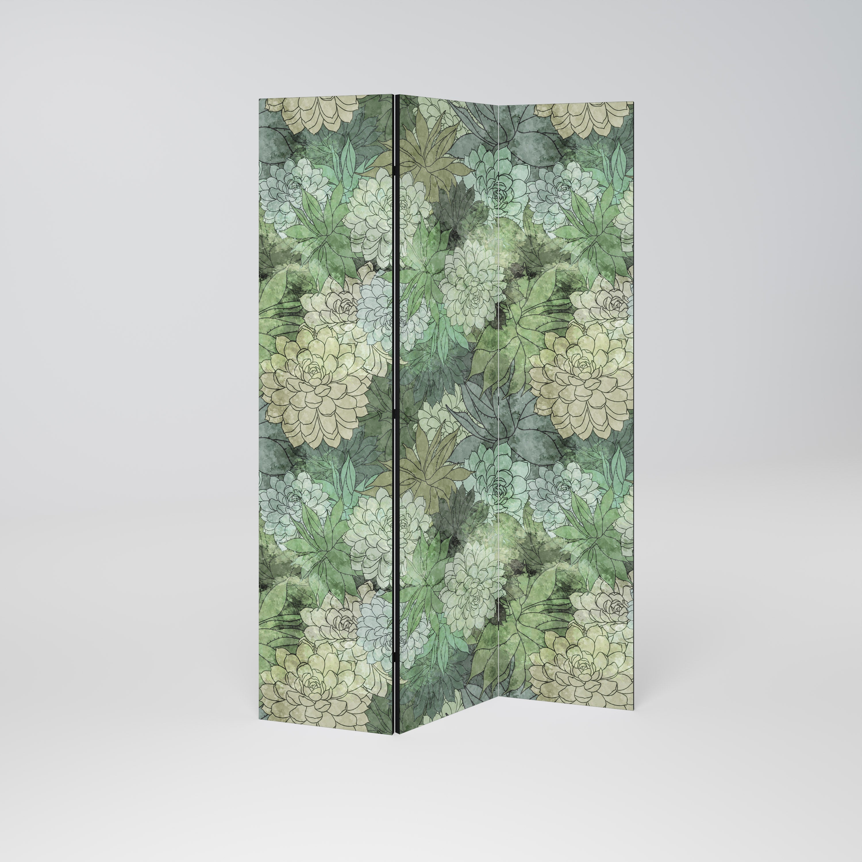Dekorativer 3-teiliger Raumteiler SUCCULENT CLUSTER