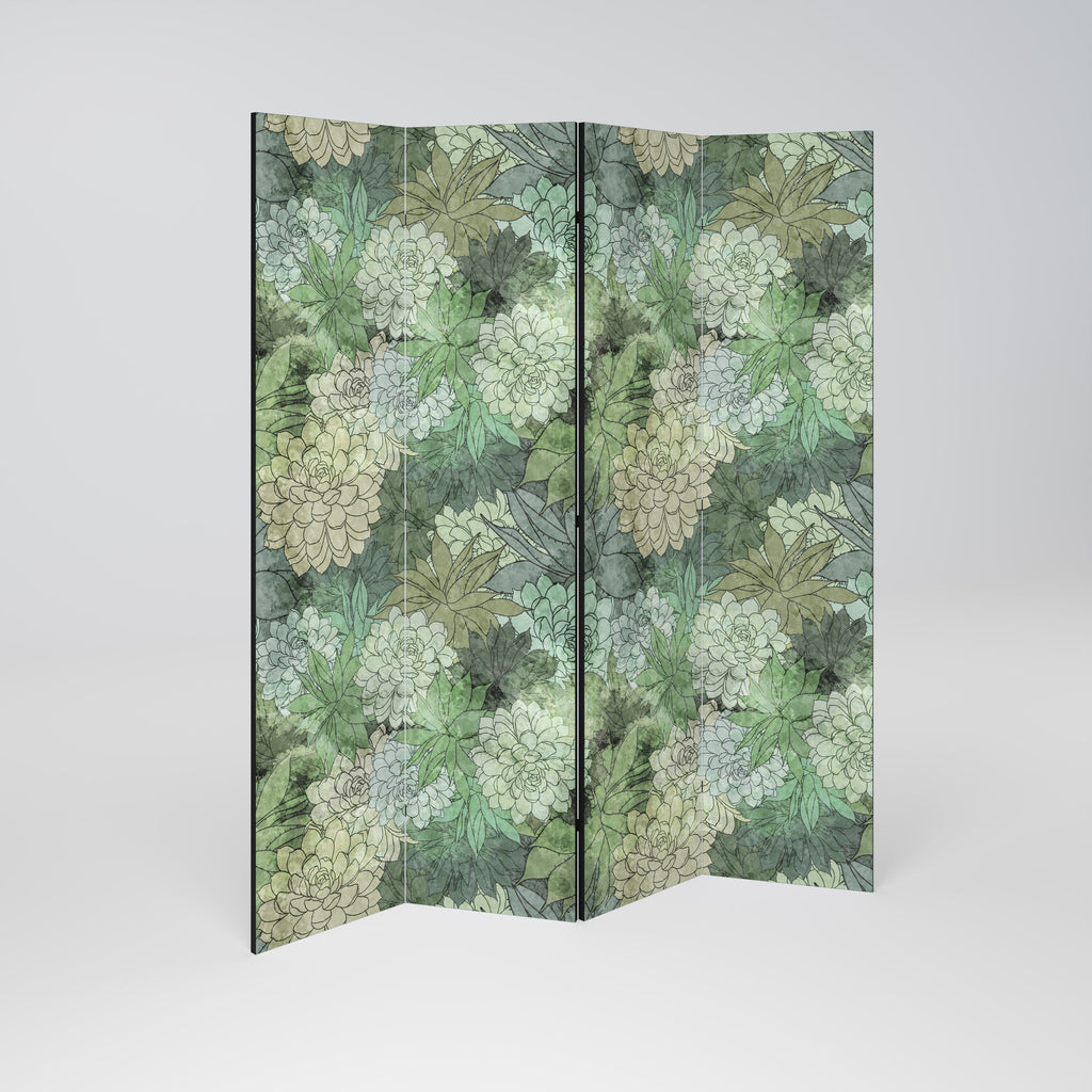 Dekorativer 4-teiliger Raumteiler SUCCULENT CLUSTER