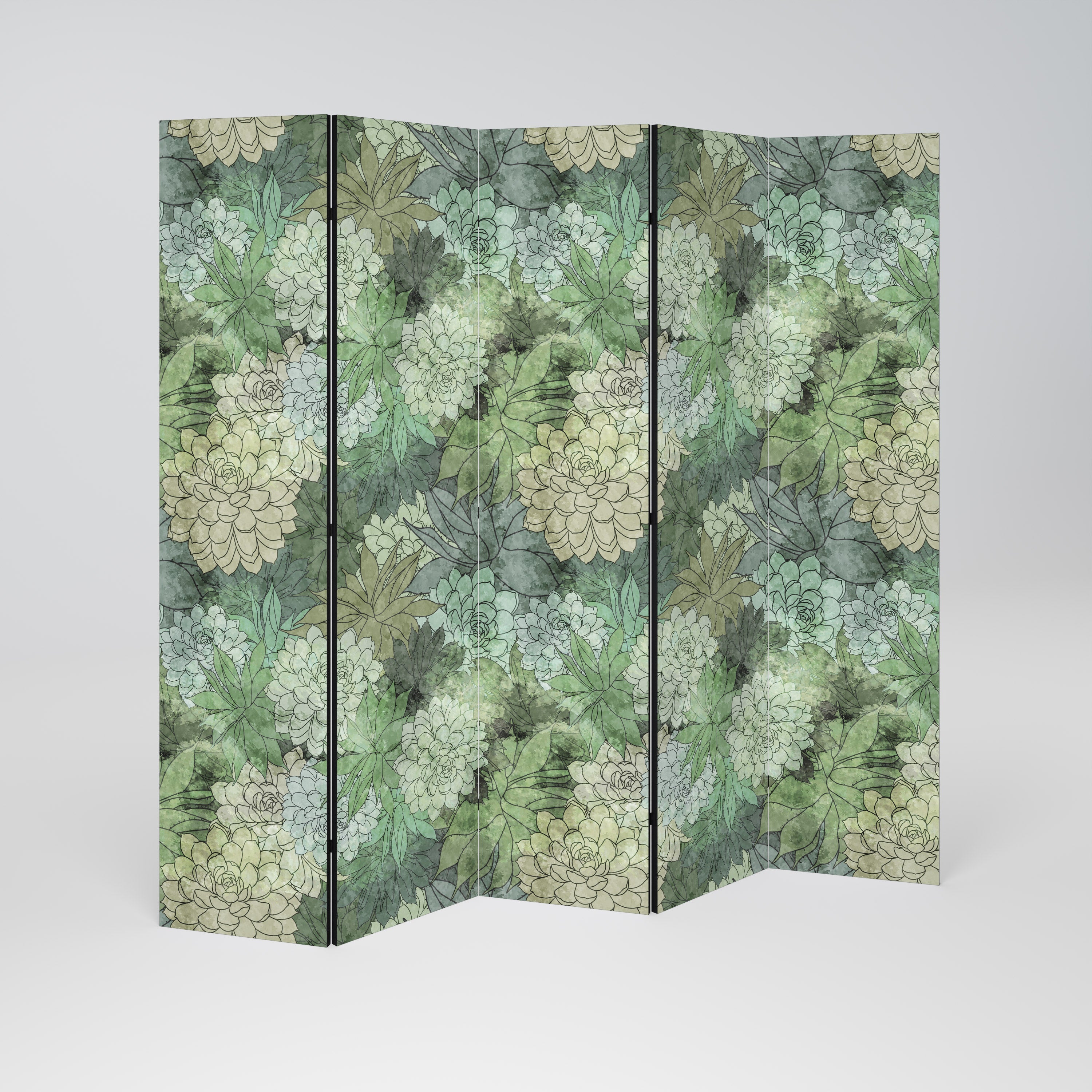 Dekorativer 5-teiliger Raumteiler SUCCULENT CLUSTER