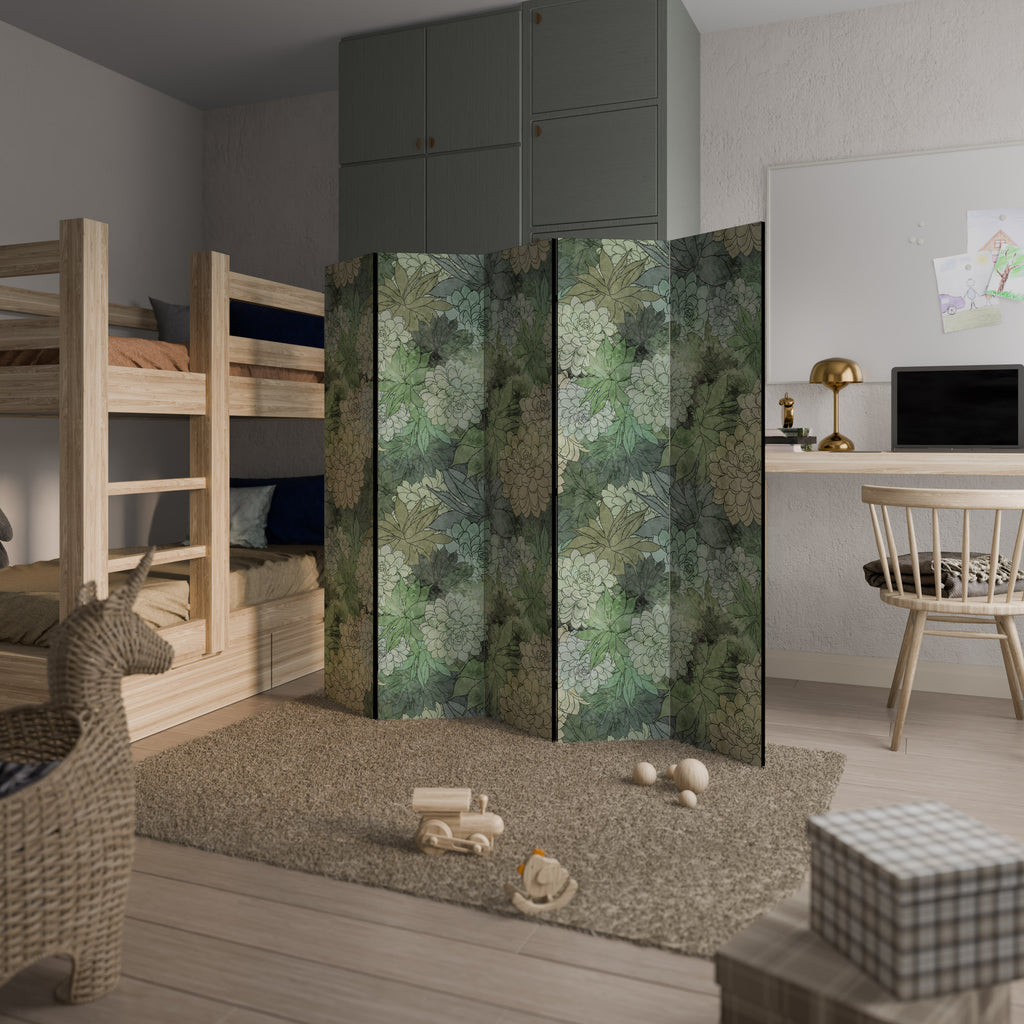 SUCCULENT CLUSTER 5-Panel Room Divider