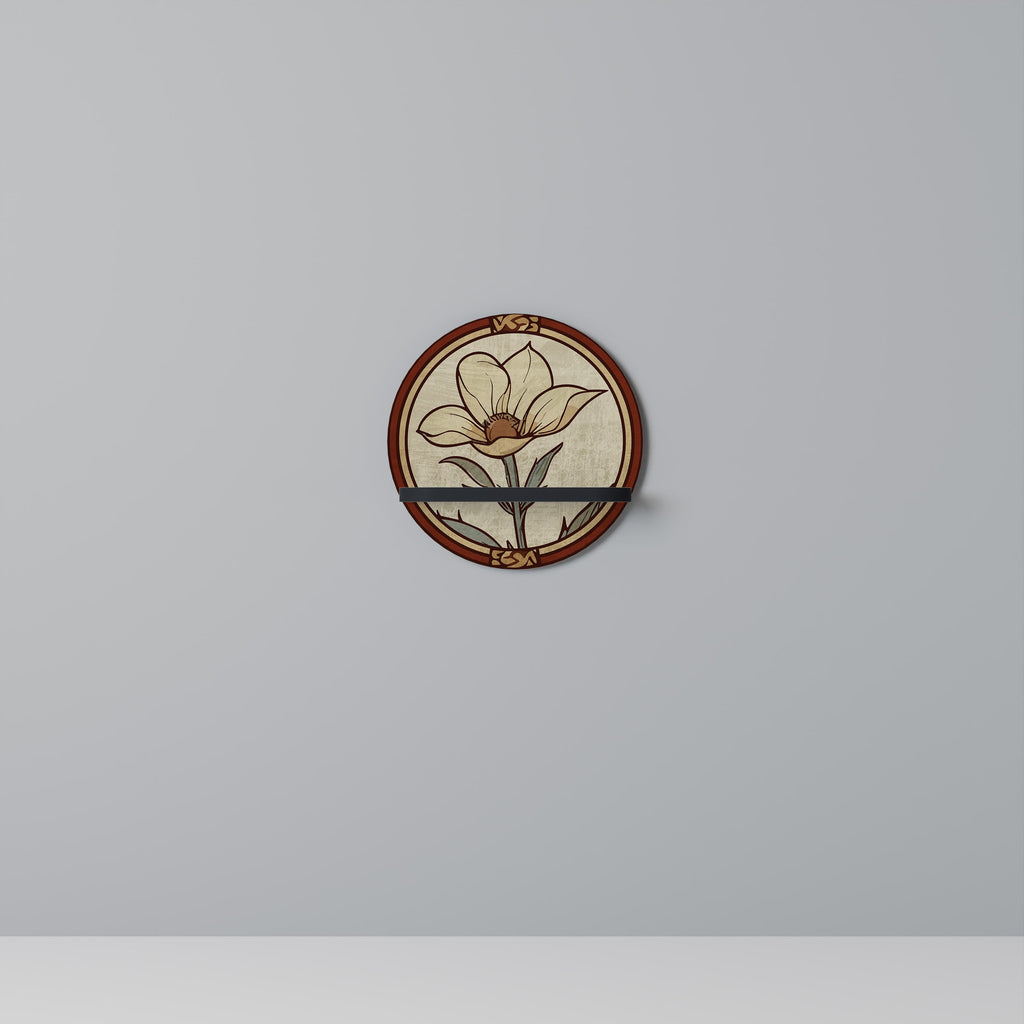 TIMELESS FLORA Rundes Kunstregal in Schwarz