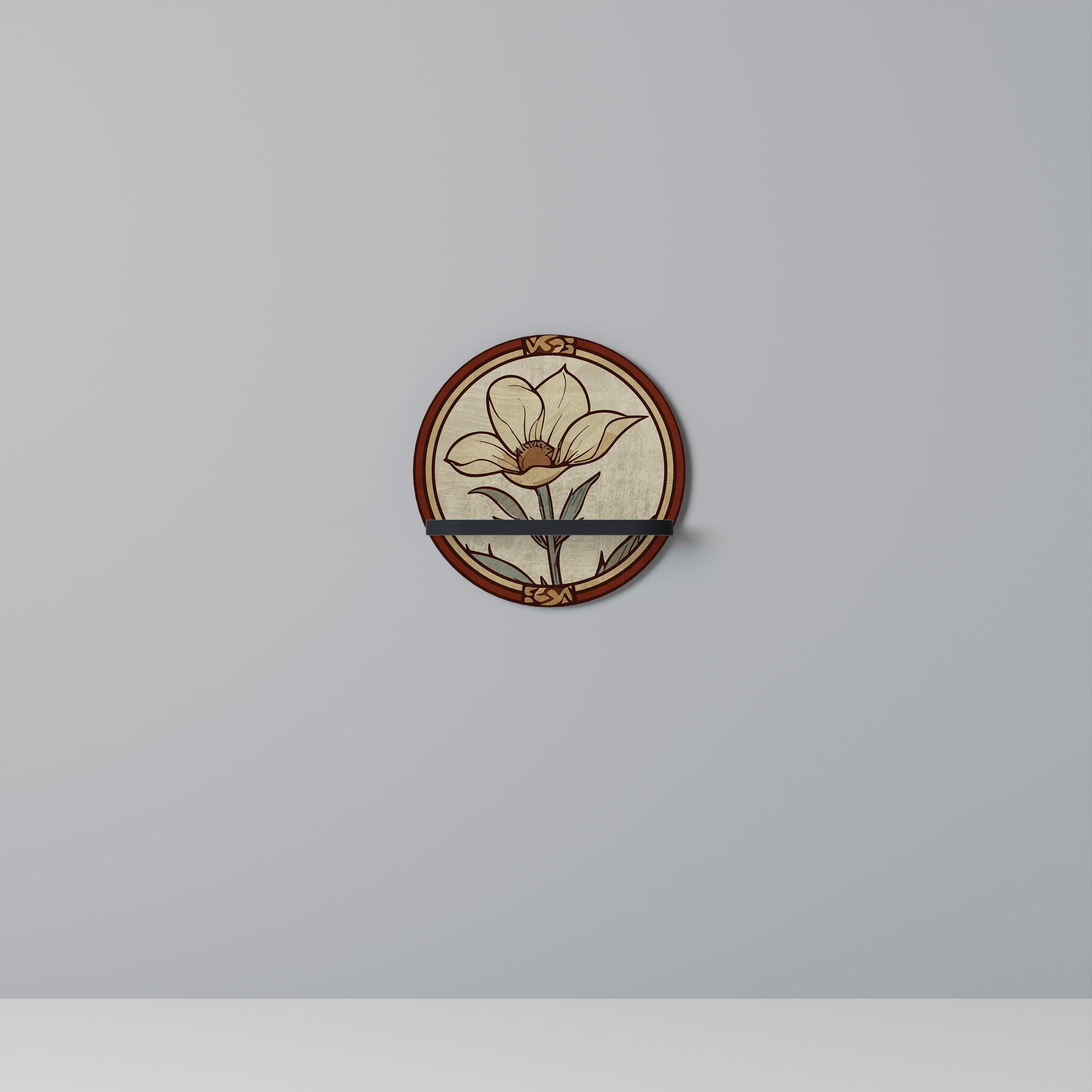 TIMELESS FLORA Rundes Kunstregal in Schwarz