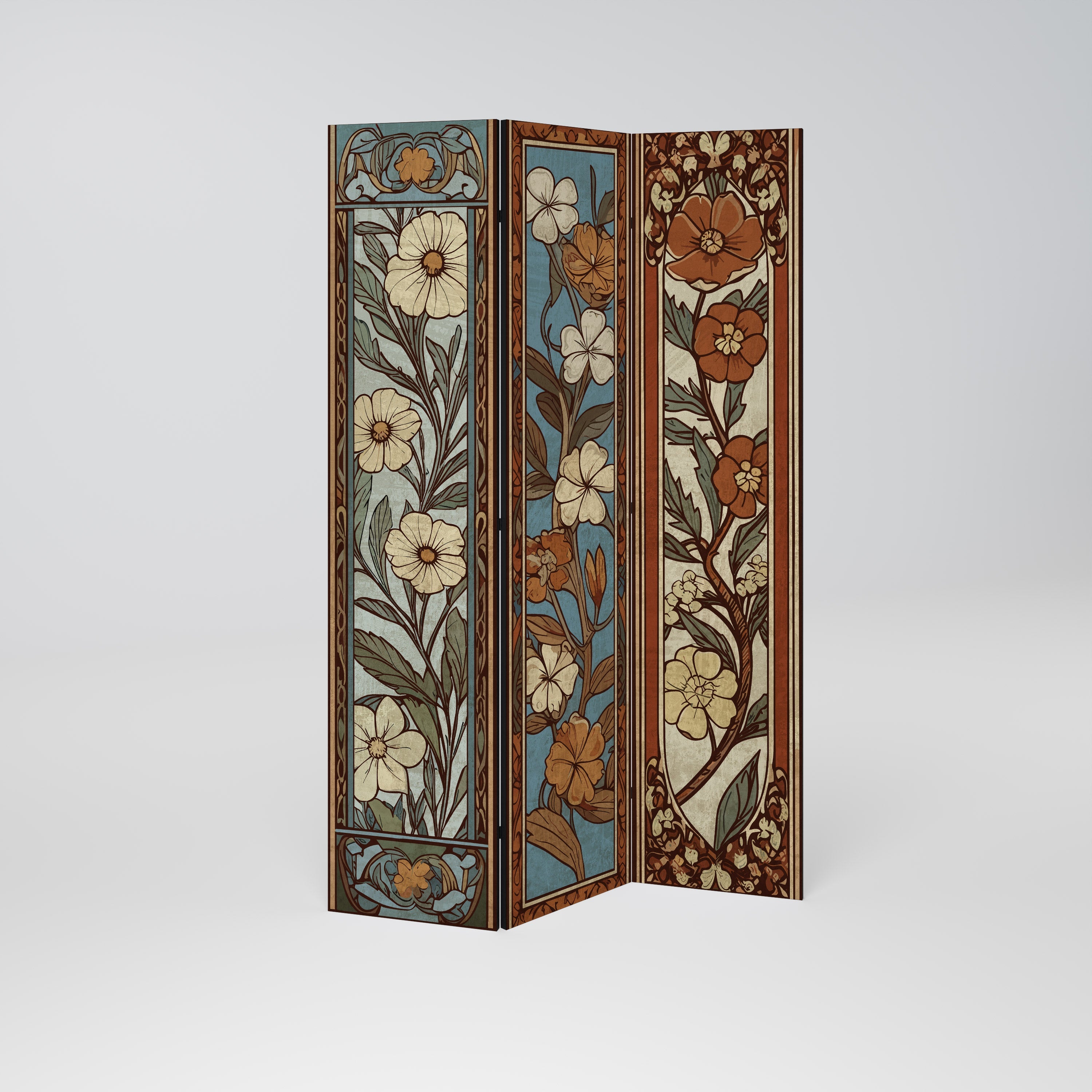 TIMELESS FLORA Dekorativer 3-teiliger Raumteiler