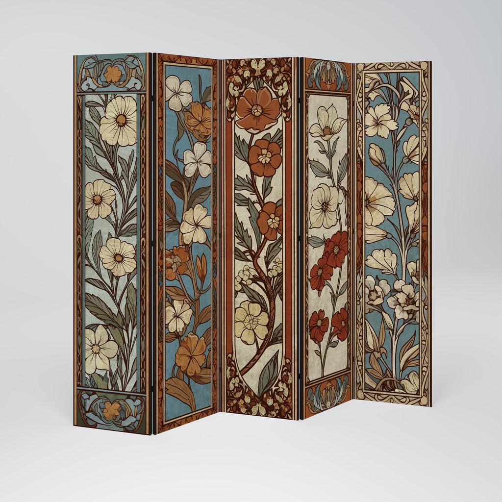 TIMELESS FLORA Decorative 5-Panel Room Divider