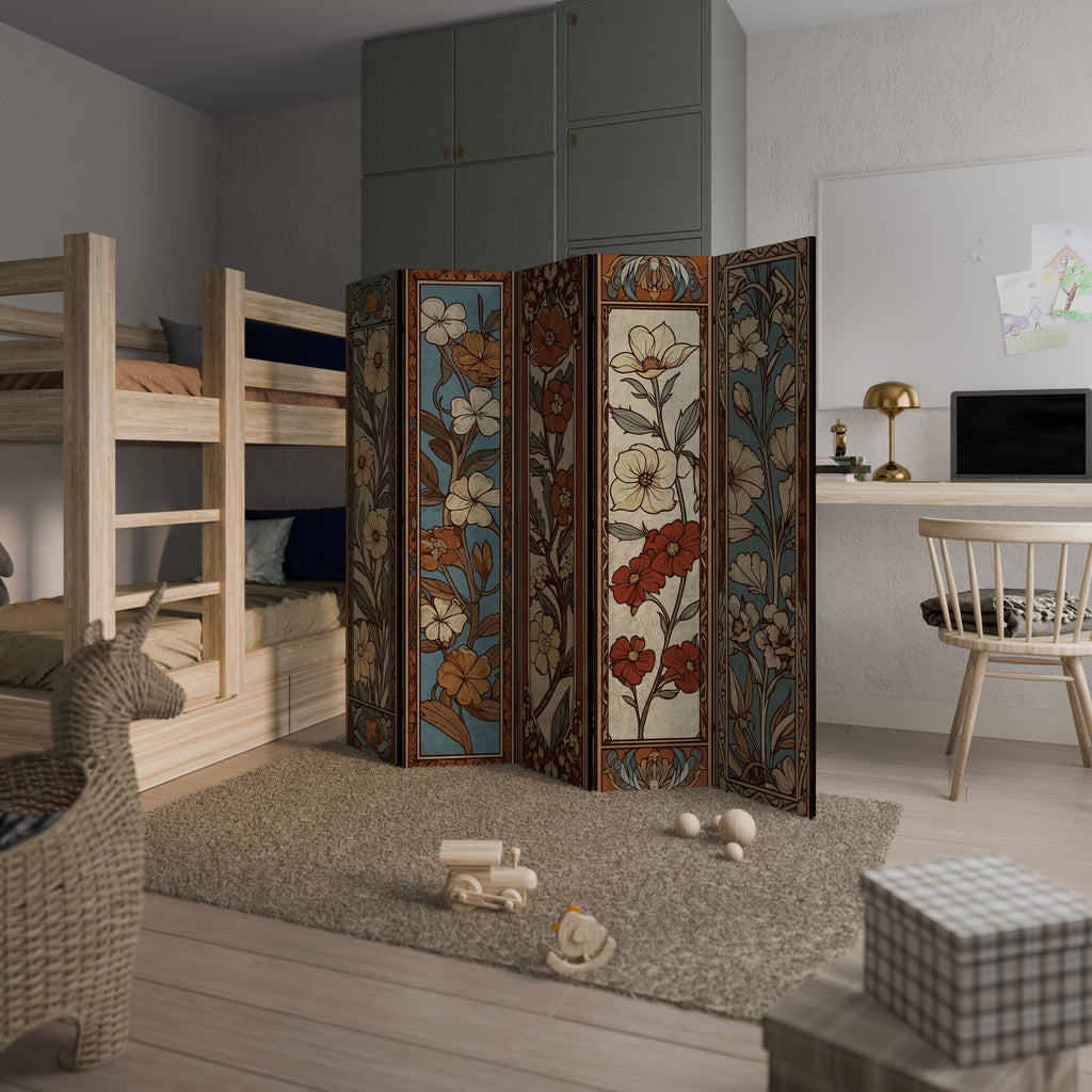 TIMELESS FLORA Decorative 5-Panel Room Divider