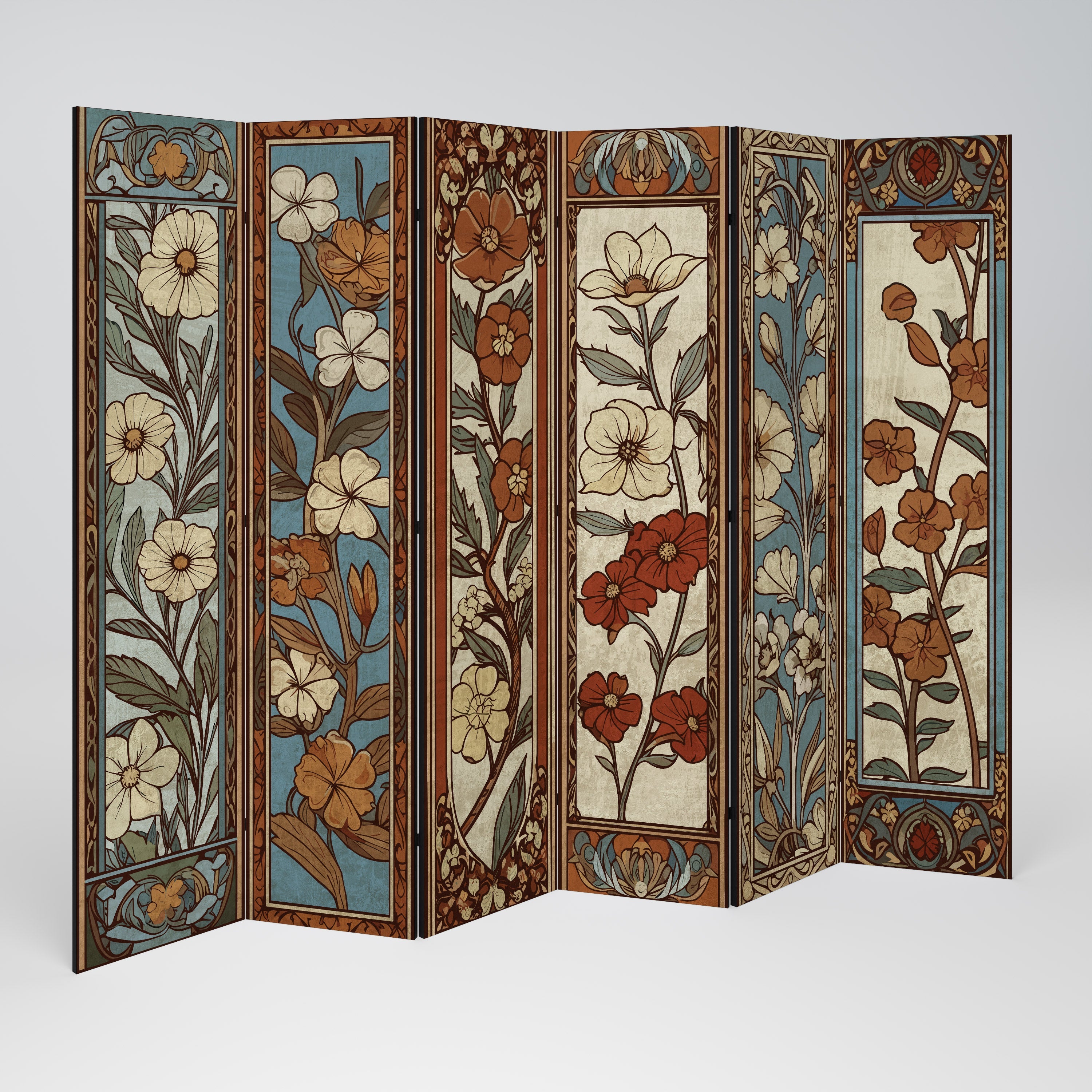 TIMELESS FLORA Dekorativer 6-teiliger Raumteiler