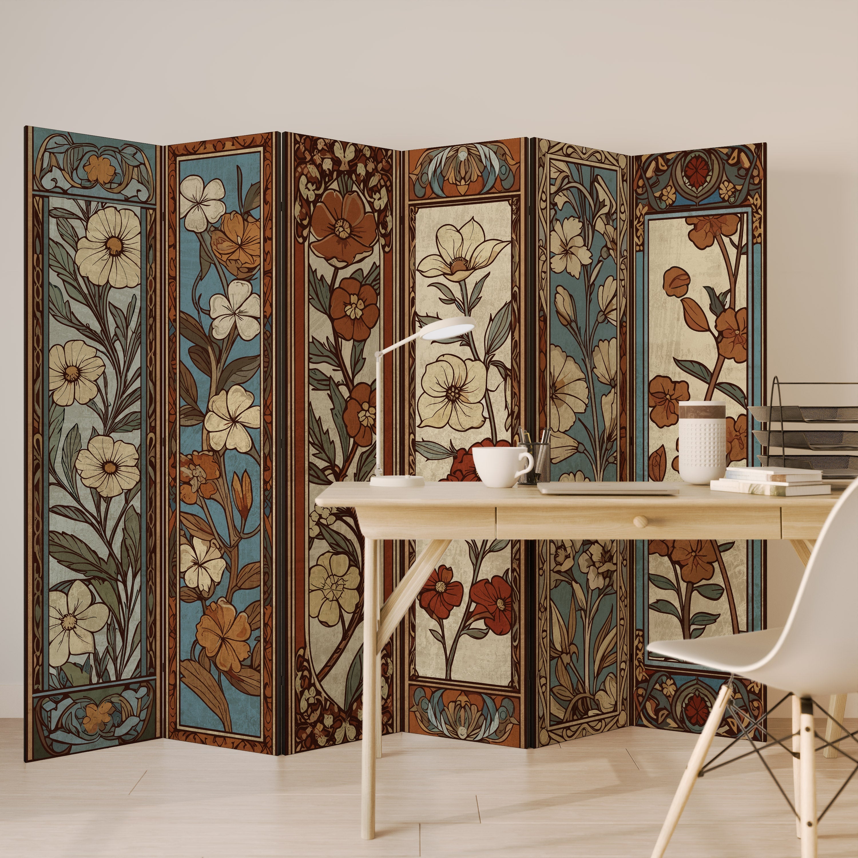 TIMELESS FLORA Dekorativer 6-teiliger Raumteiler