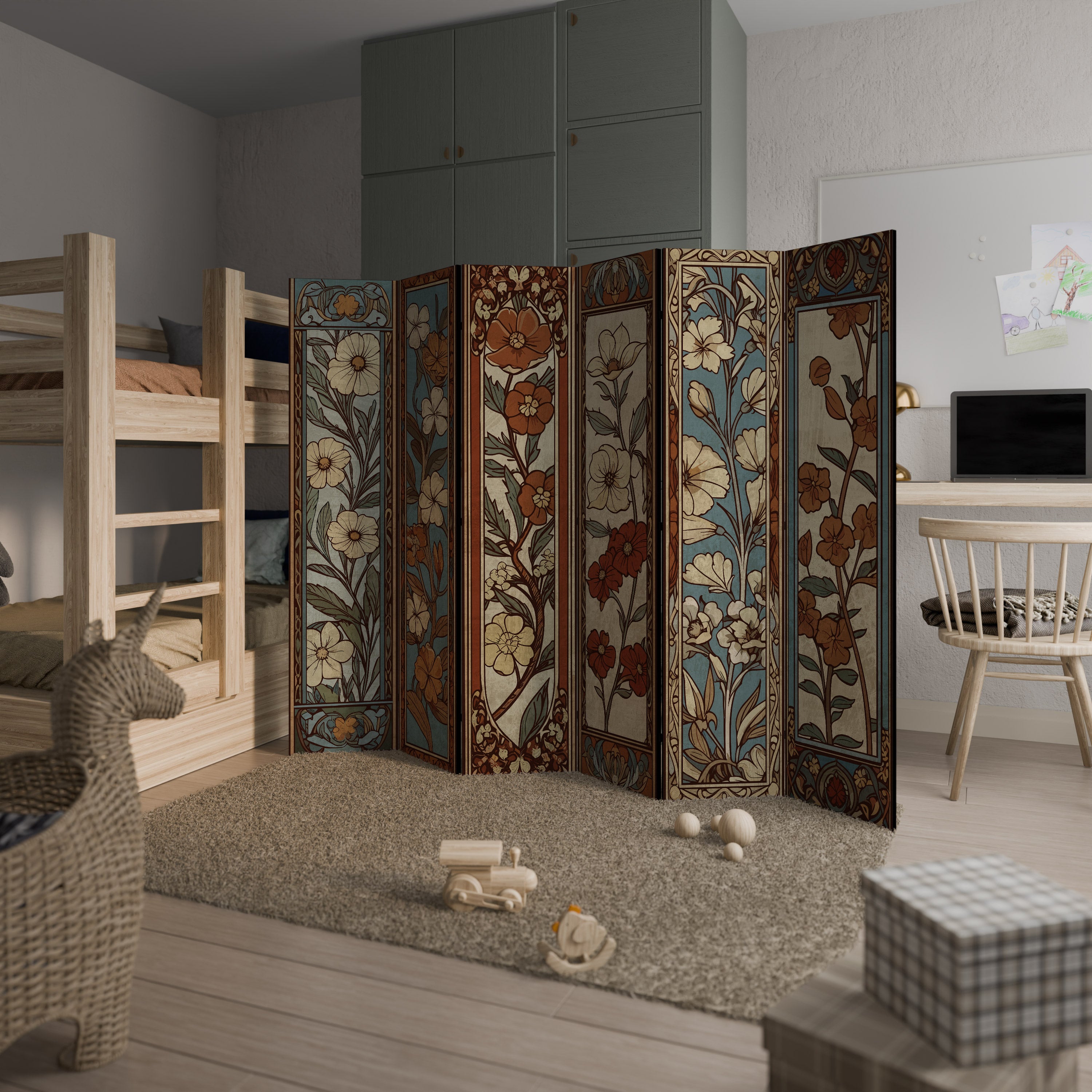 TIMELESS FLORA 6-Panel Room Divider
