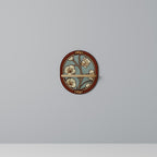 ORNATE PETALS Ovales Kunstregal in Eiche-Optik