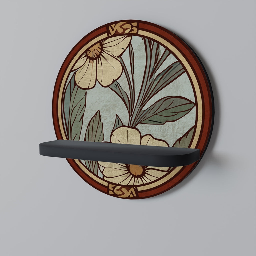 HERITAGE BLOSSOM Rundes Kunstregal in Schwarz