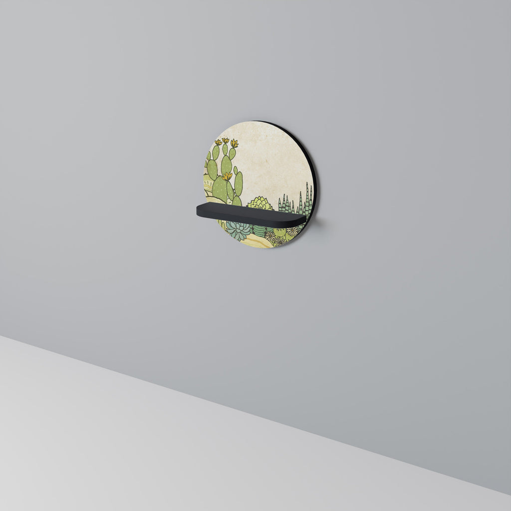 SUCCULENTS KALEIDOSCOPE Rundes Kunstregal in Schwarz