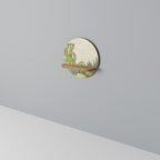 SUCCULENTS KALEIDOSCOPE Rundes Kunstregal in Eiche-Optik