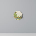 SUCCULENTS KALEIDOSCOPE Rundes Kunstregal in Eiche-Optik