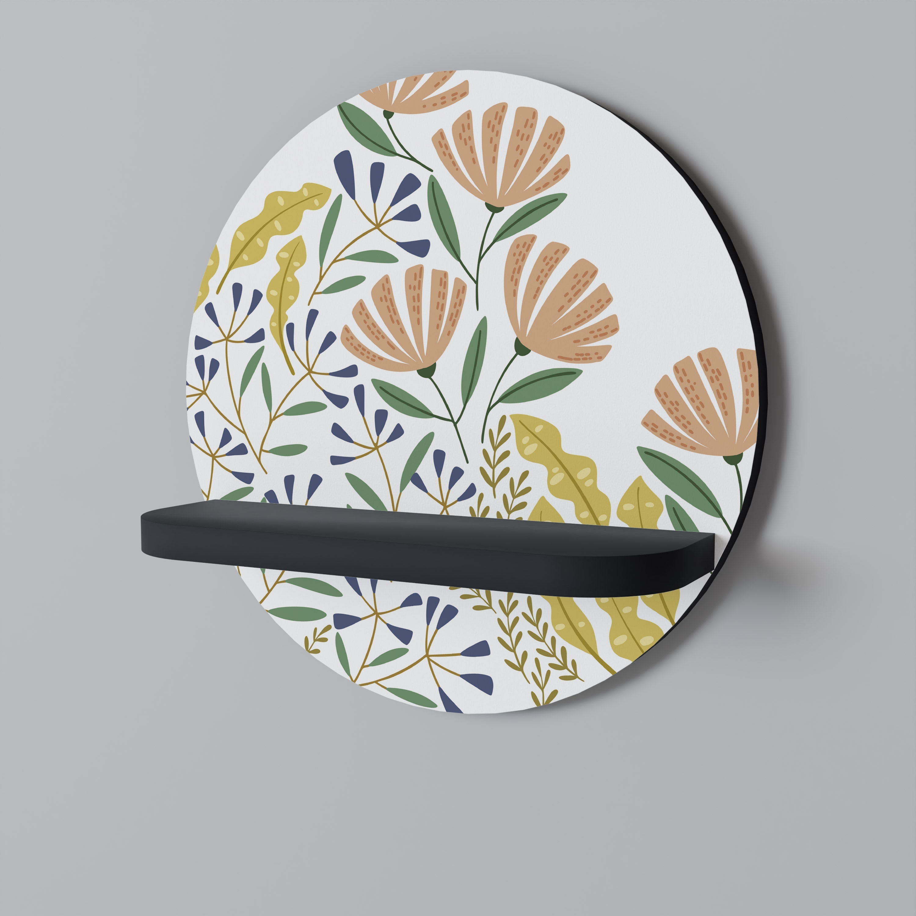 HELLO SPRING Rundes Kunstregal in Schwarz