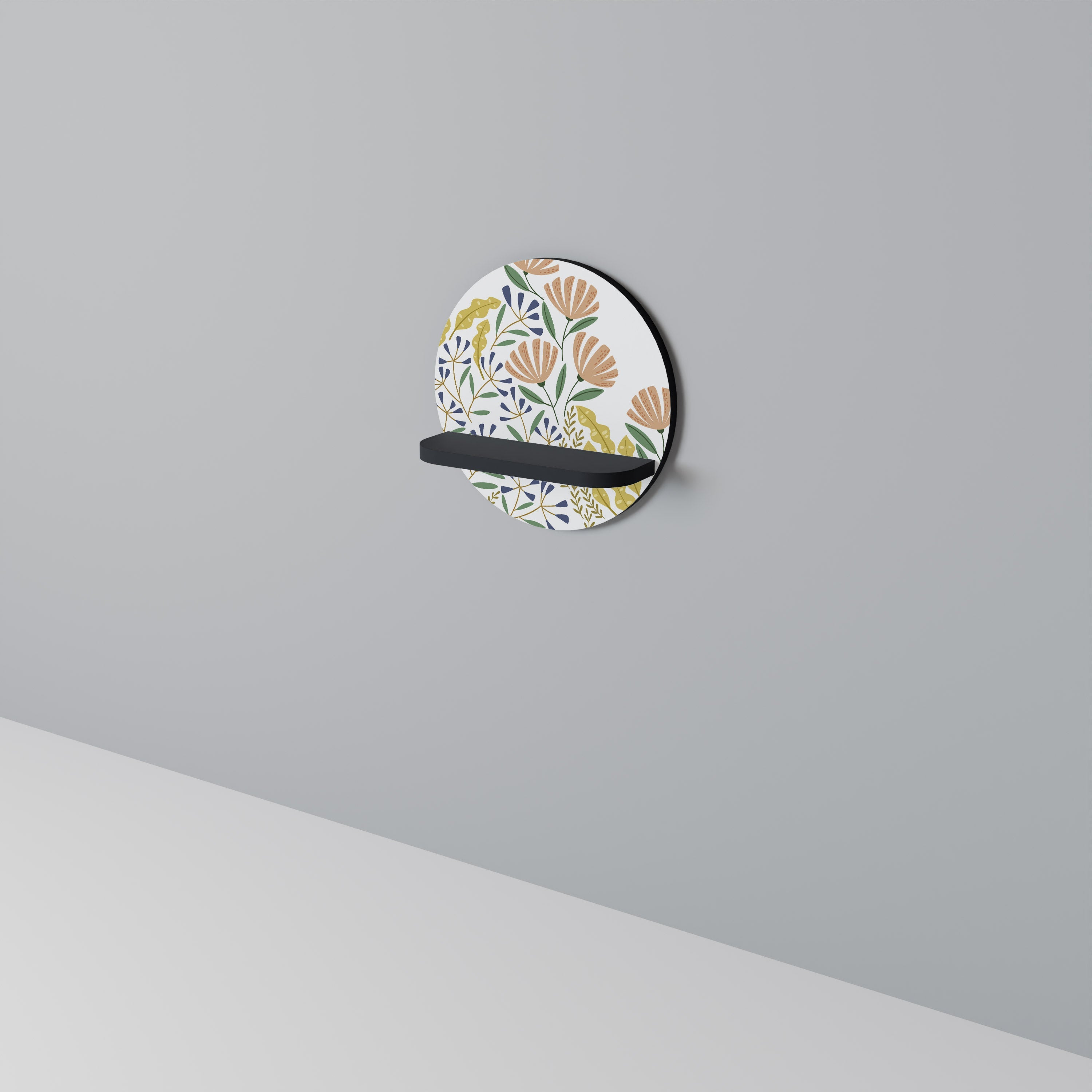 HELLO SPRING Rundes Kunstregal in Schwarz