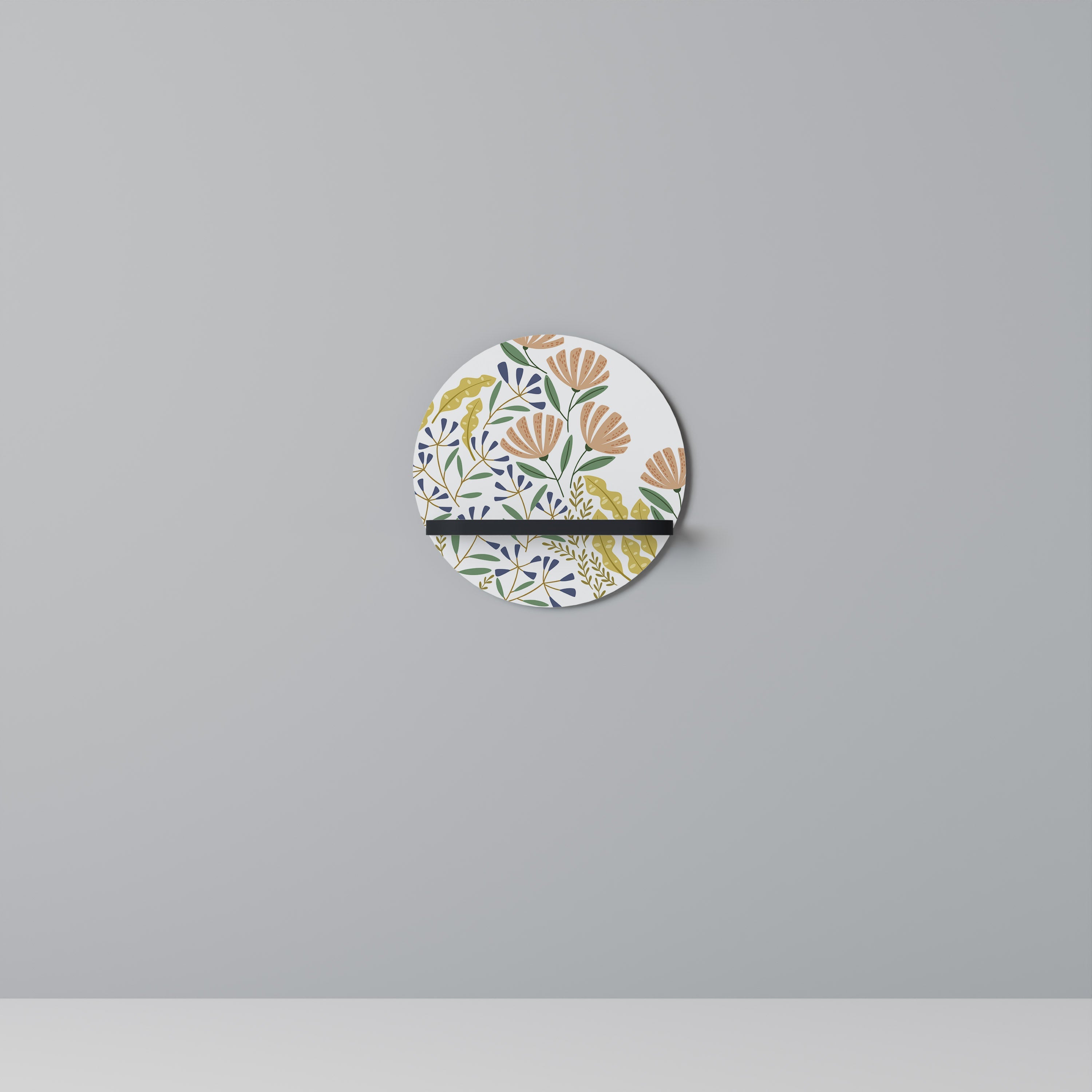 HELLO SPRING Rundes Kunstregal in Schwarz