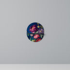 BLOOMING ELEGANCE Ovales Kunstregal in Schwarz