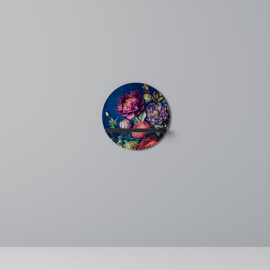 BLOOMING ELEGANCE Rundes Kunstregal in Schwarz