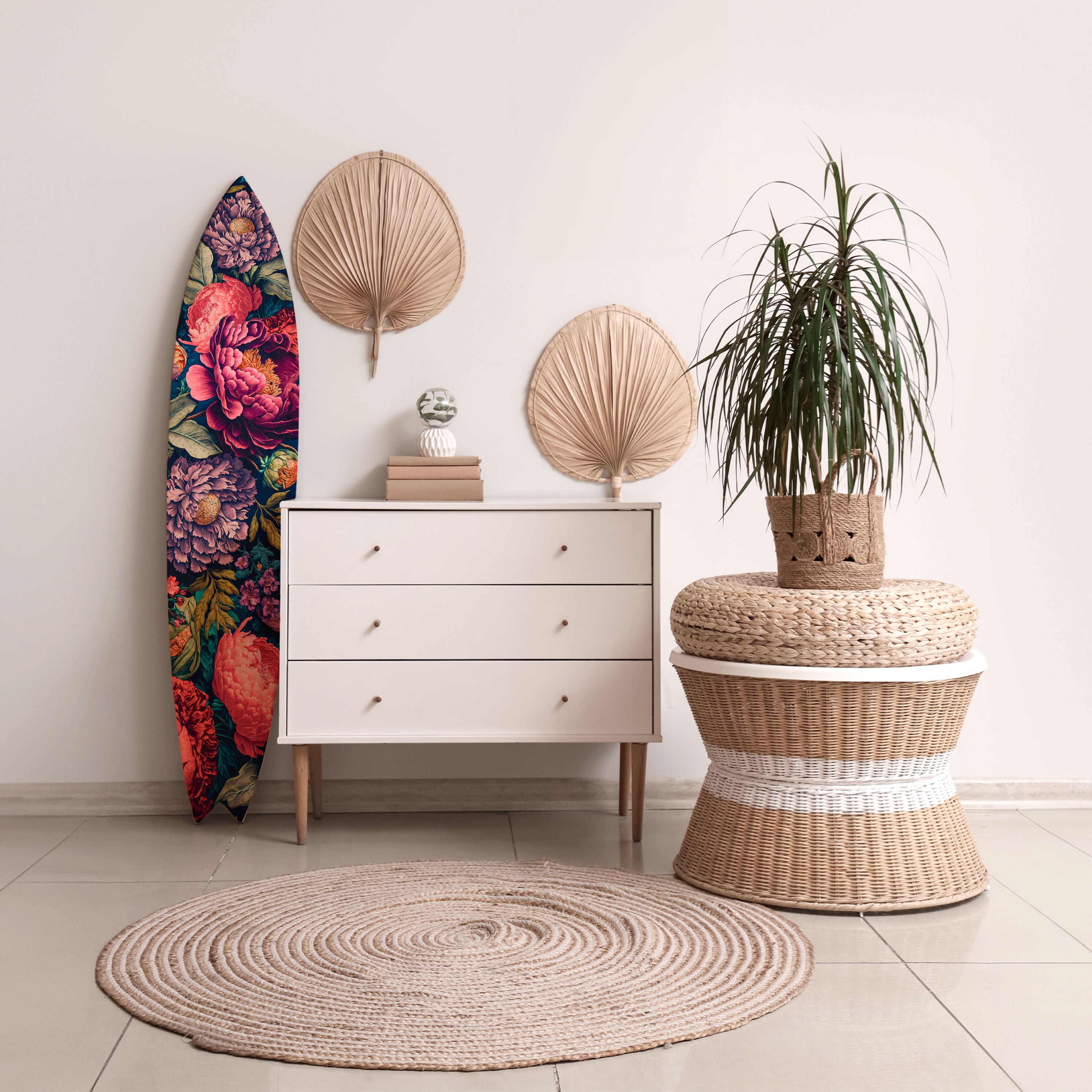 BLOOMING ELEGANCE Deko-Surfboard