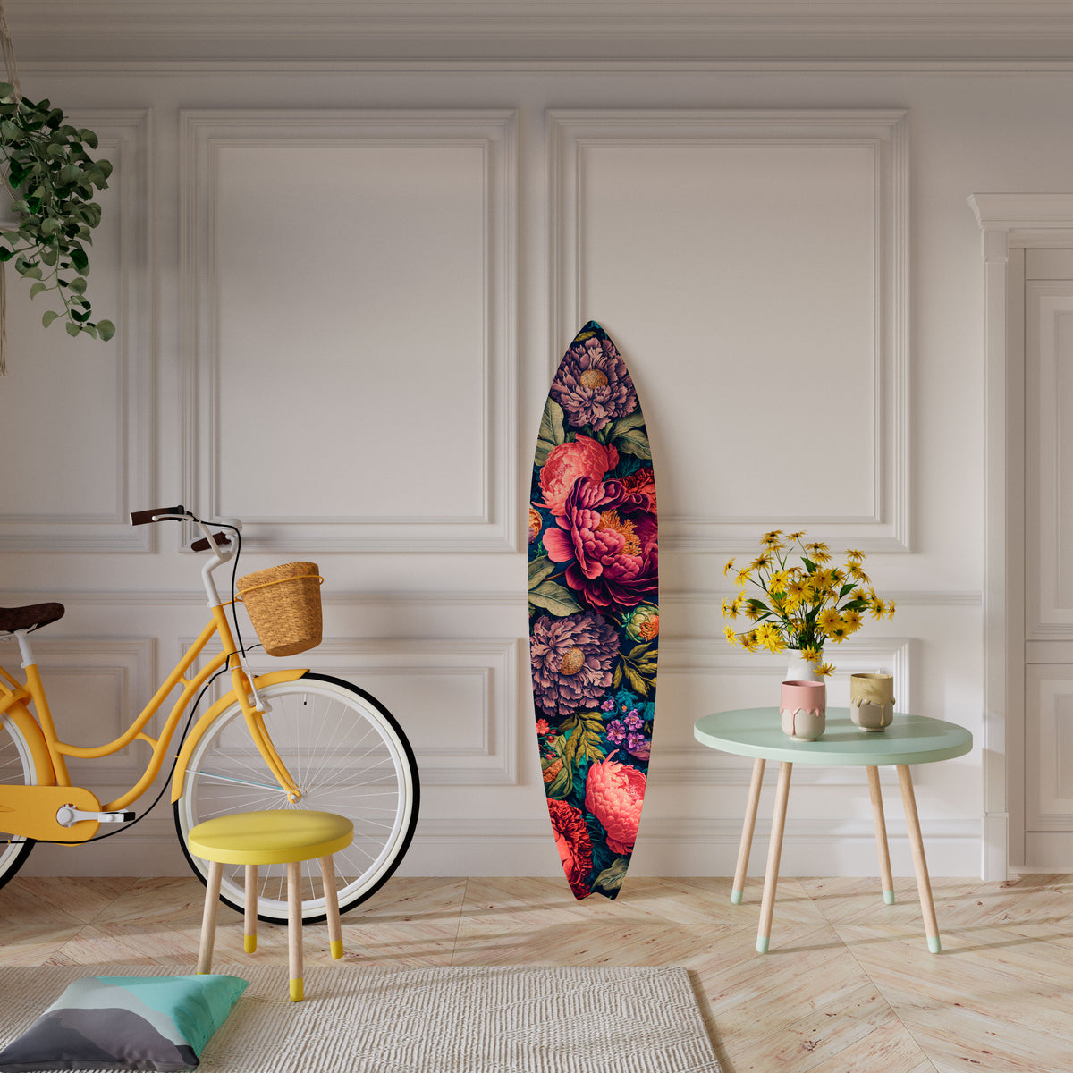 BLOOMING ELEGANCE Deko-Surfboard