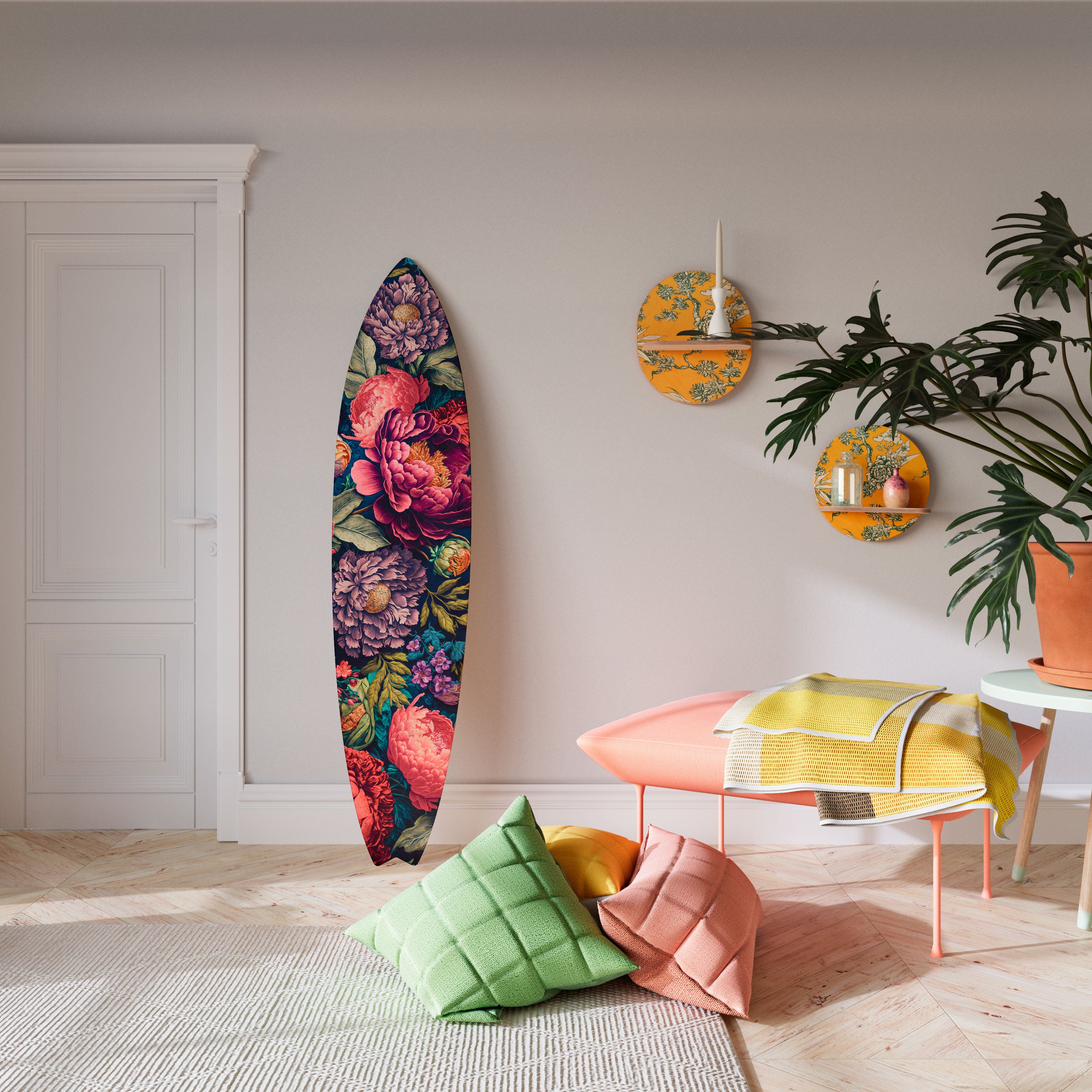 BLOOMING ELEGANCE Deko-Surfboard